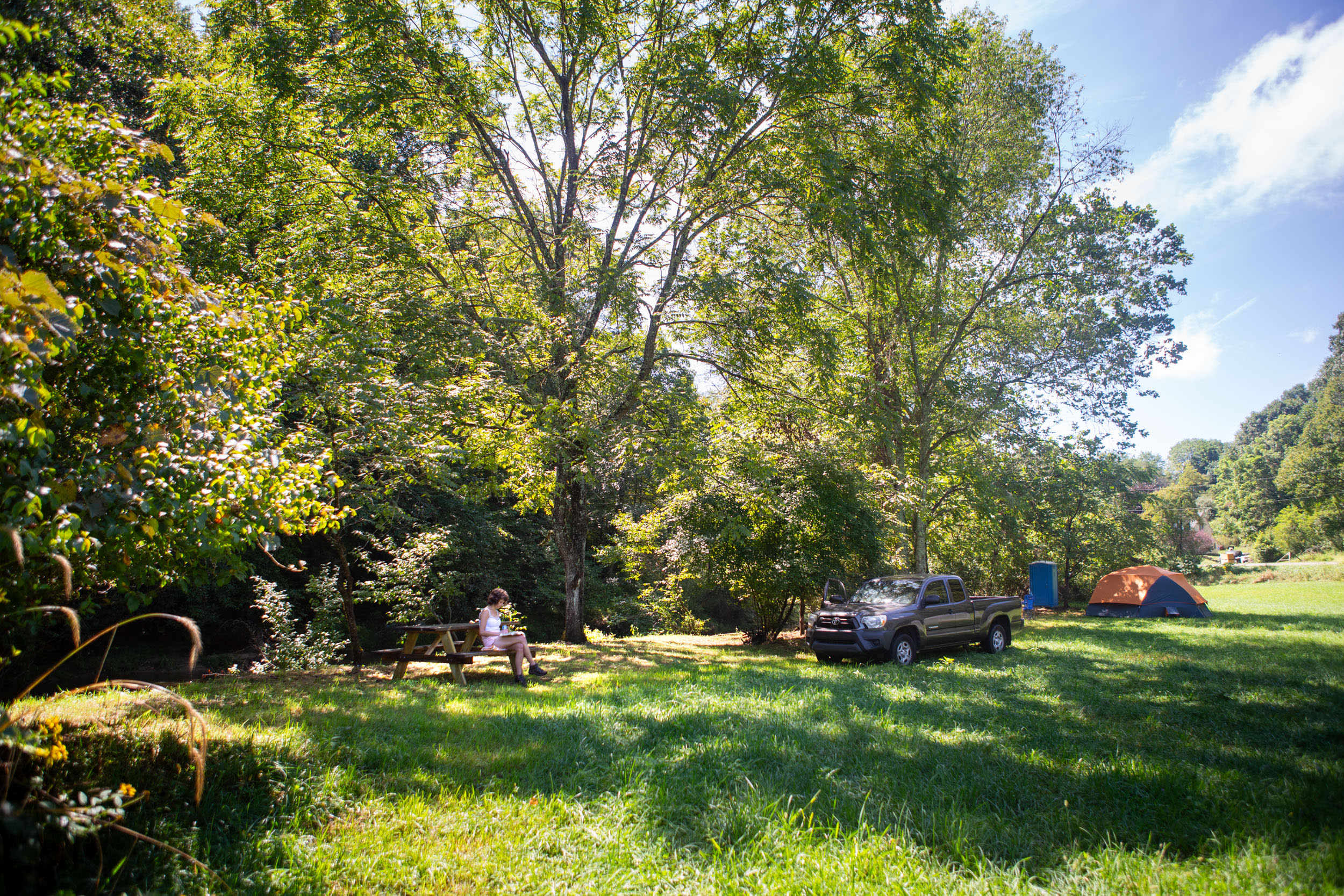 View of the second picnic table a few yards from our campsite 