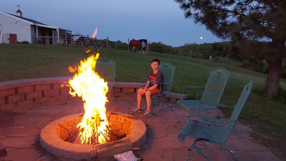 Firepit with Moonrise View