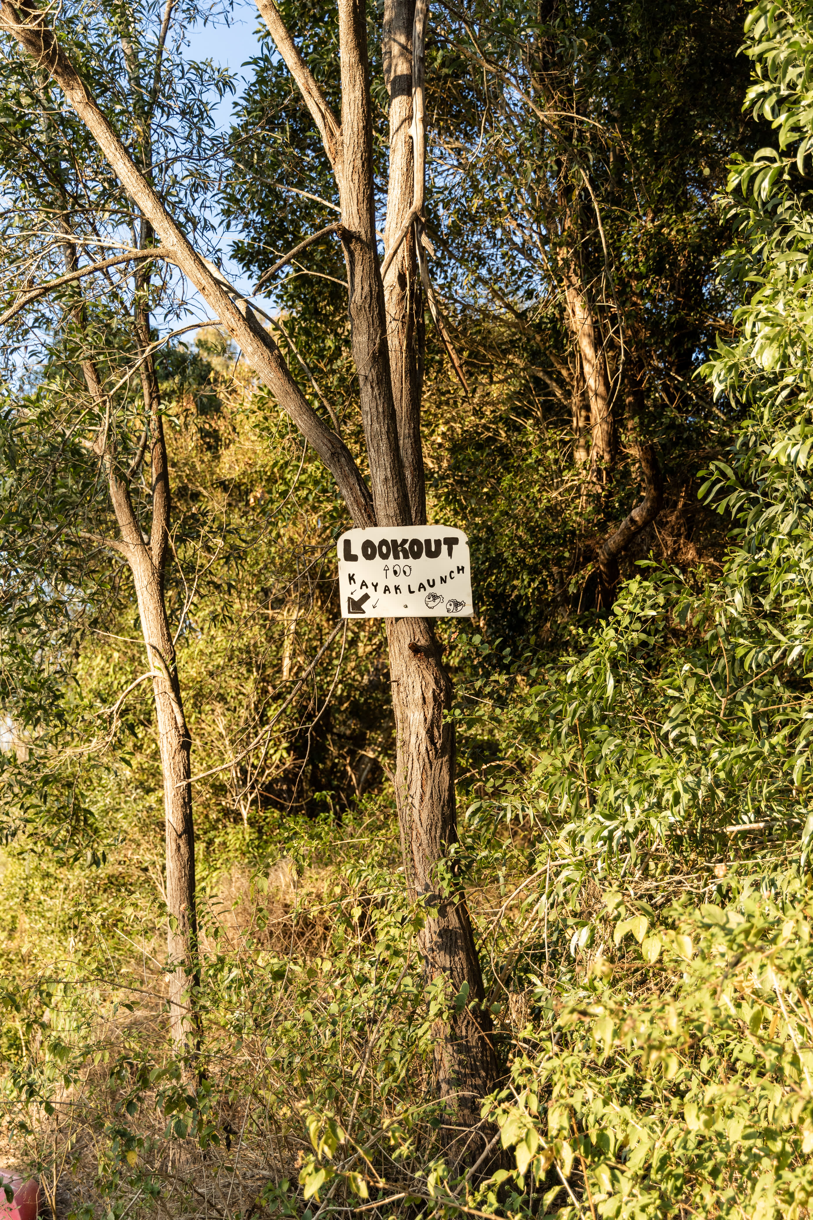 Kayak and boat launch + river lookout. There are two kayak launches near the river.