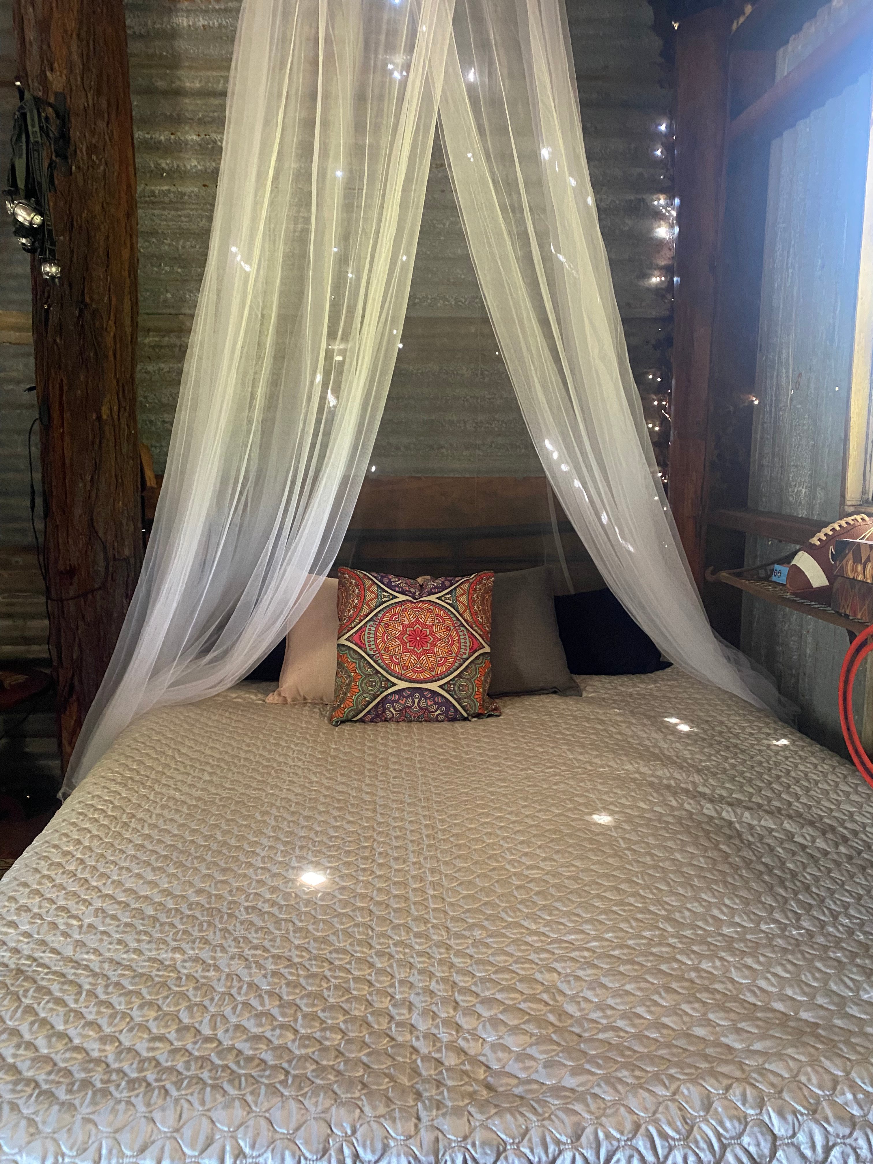 Simply bring your own pillows and sheets/sleeping bag for our queen bed and single bunks