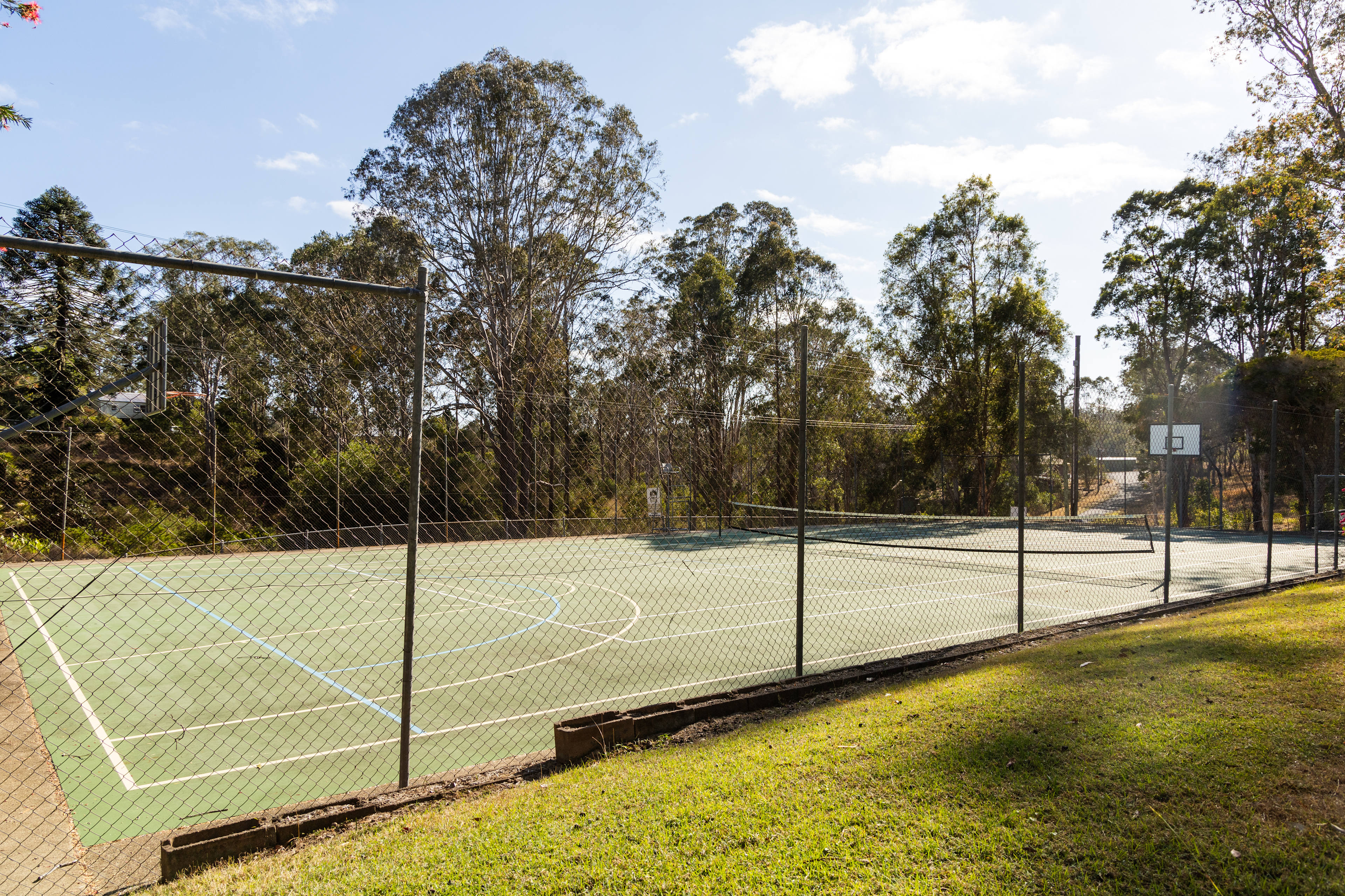 Tennis and basketball court
