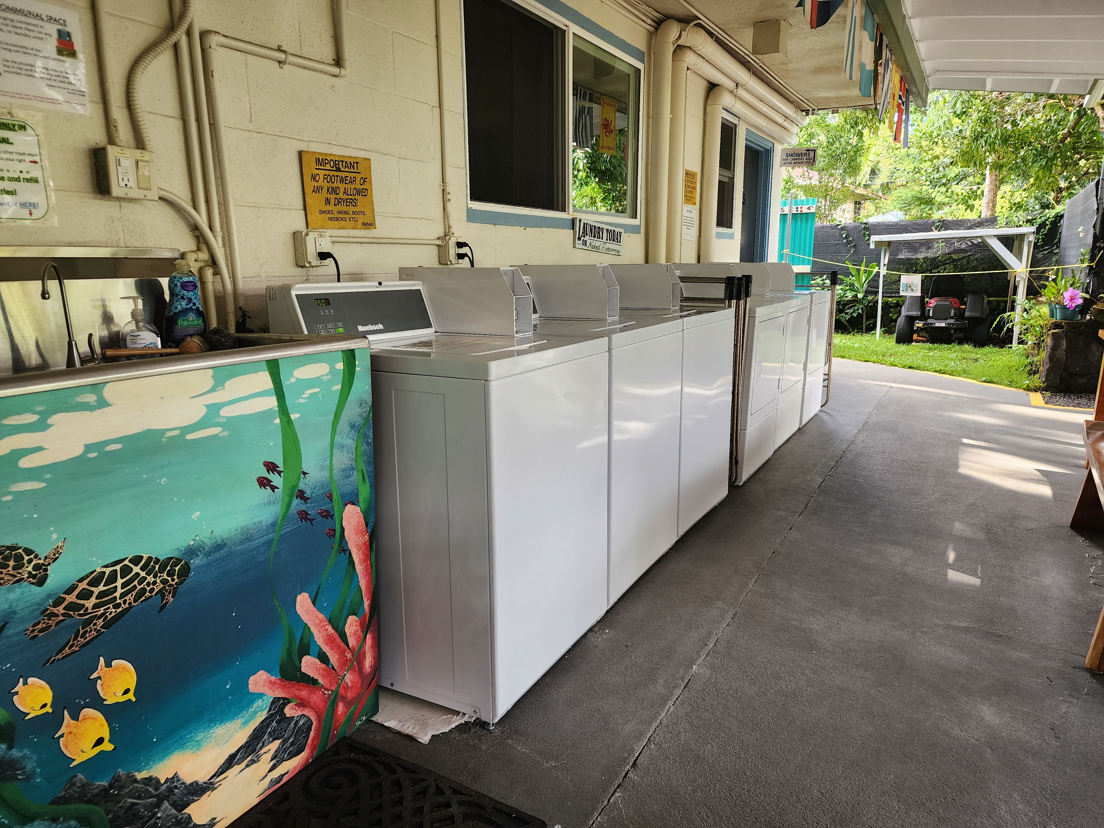 Coin-operated laundry facilities are available