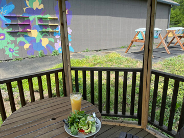 Have lunch in the screened-in Gabeebo, listen to the bees and smell the honey.