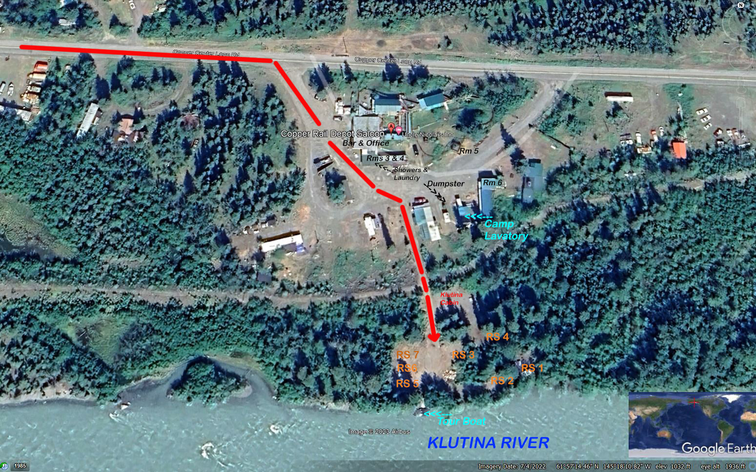 Klutina River secluded campsites