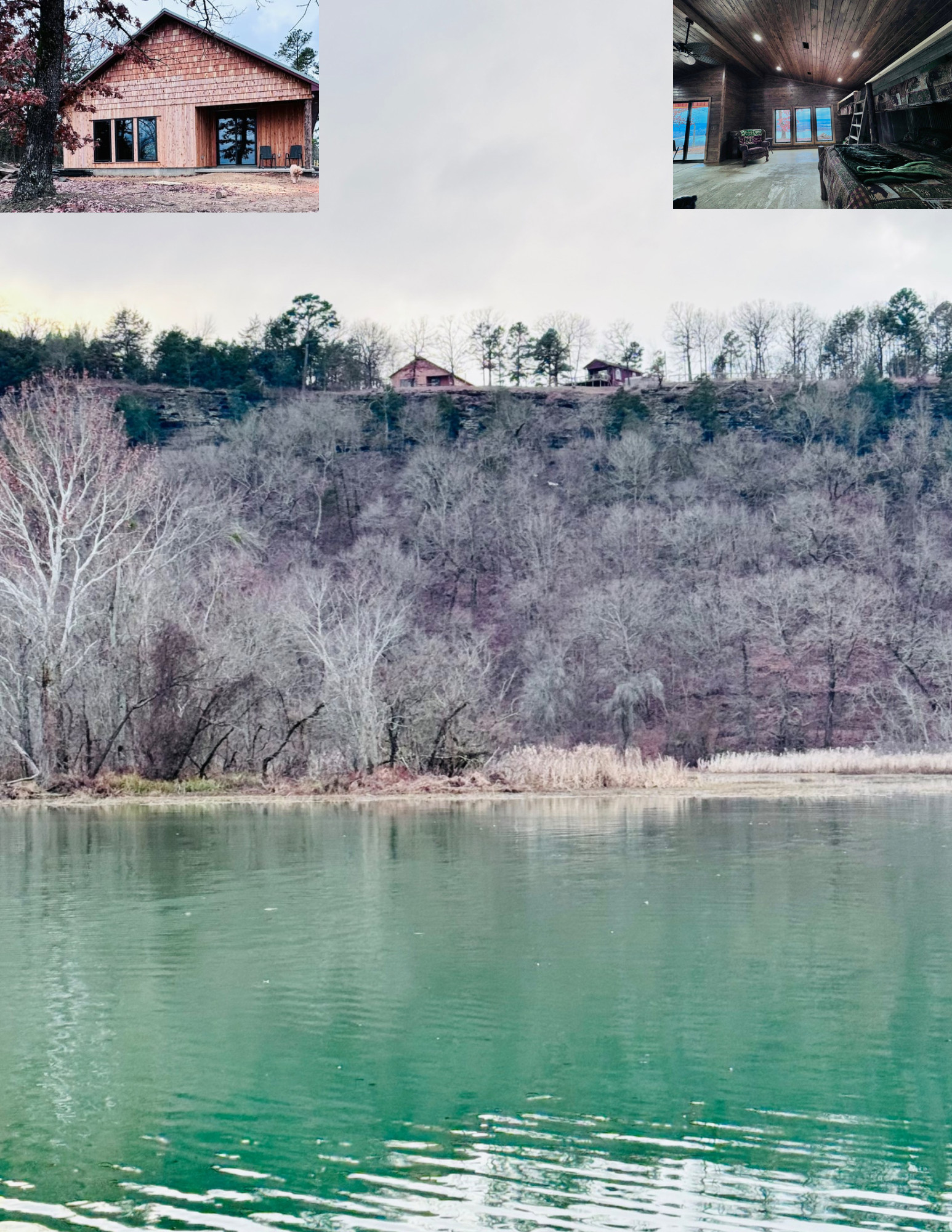 a view of the cabins from the bay 