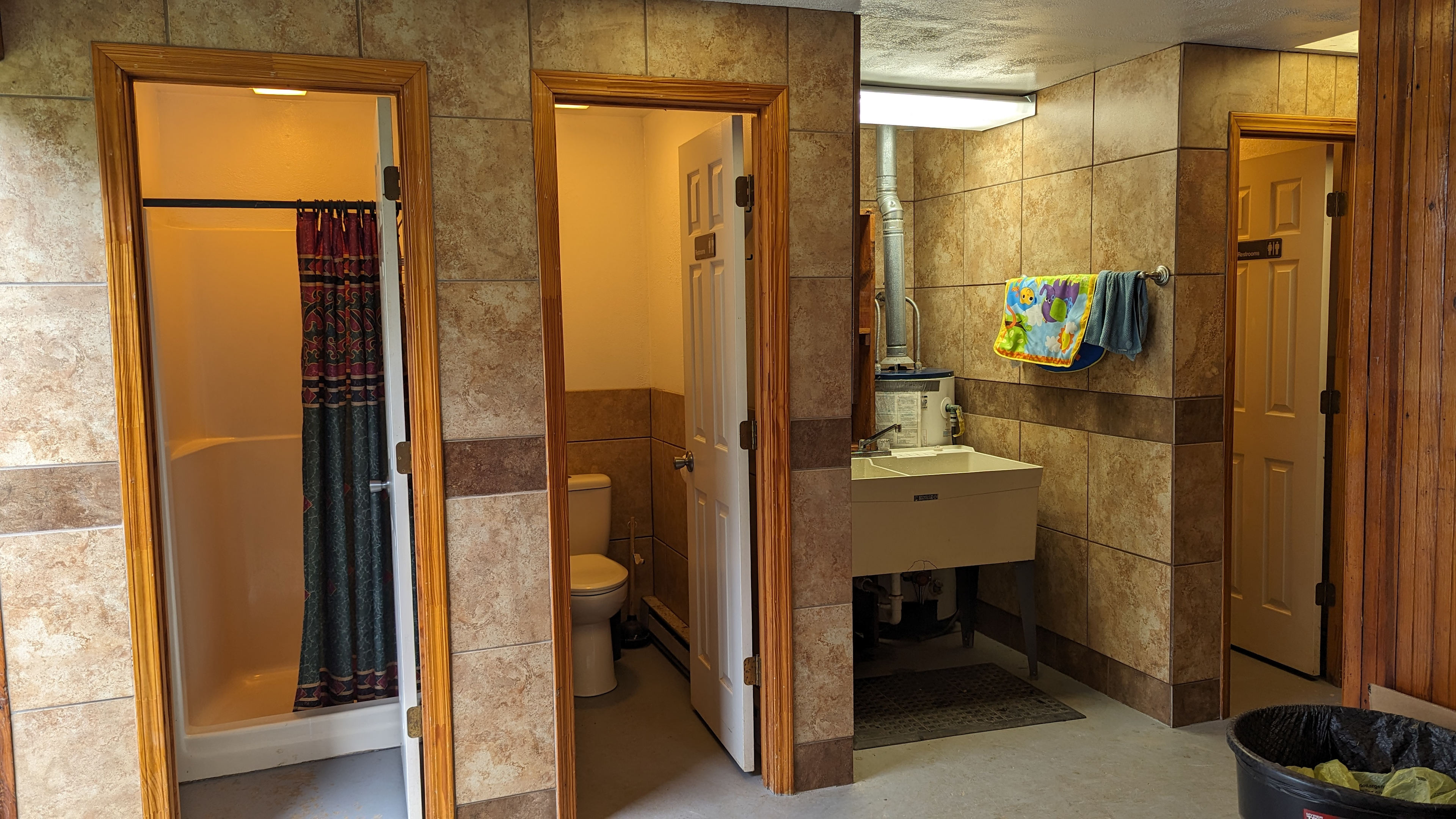 Wash sink in guest facilities building 