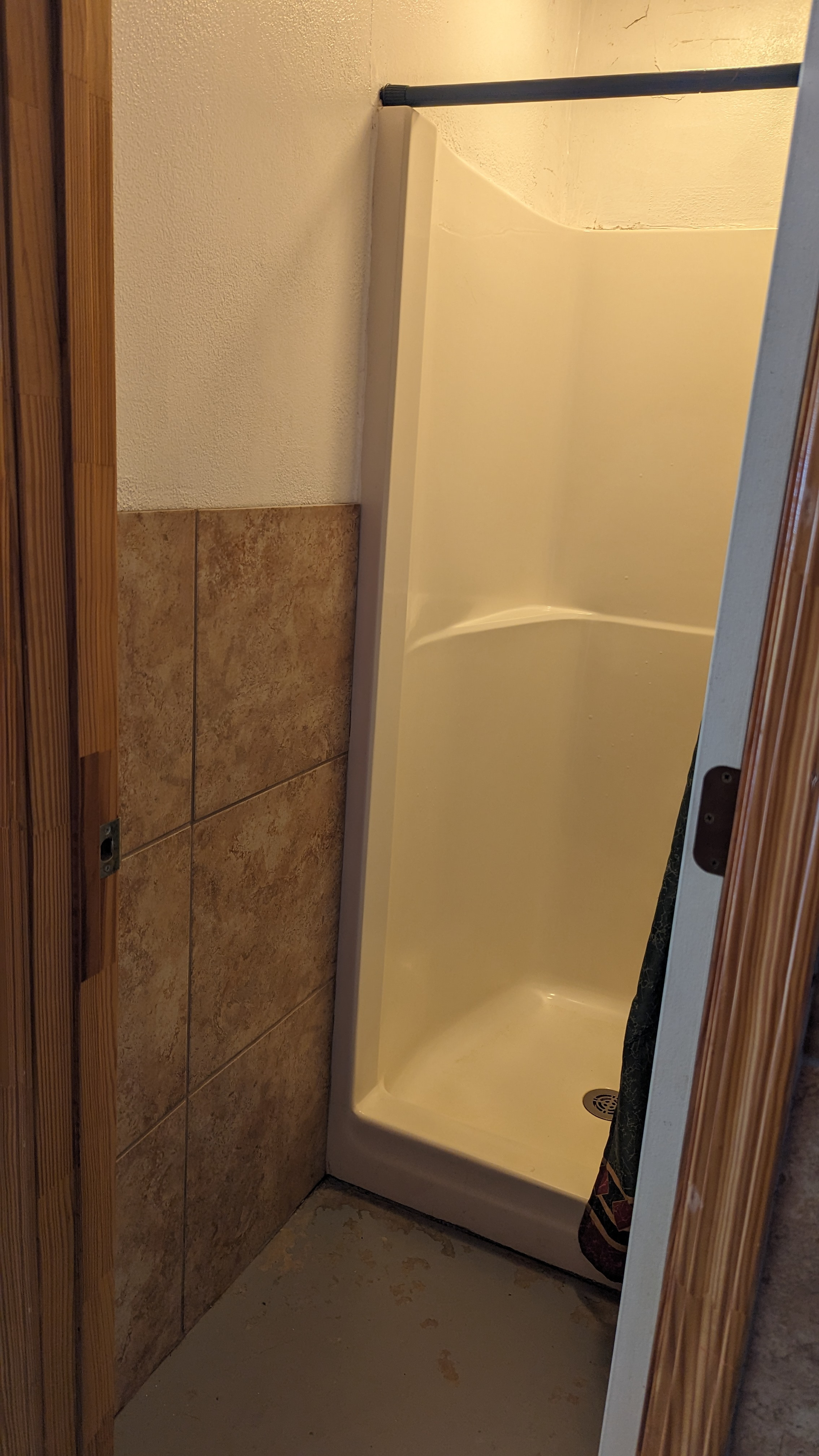 Showers in guest facilities building 