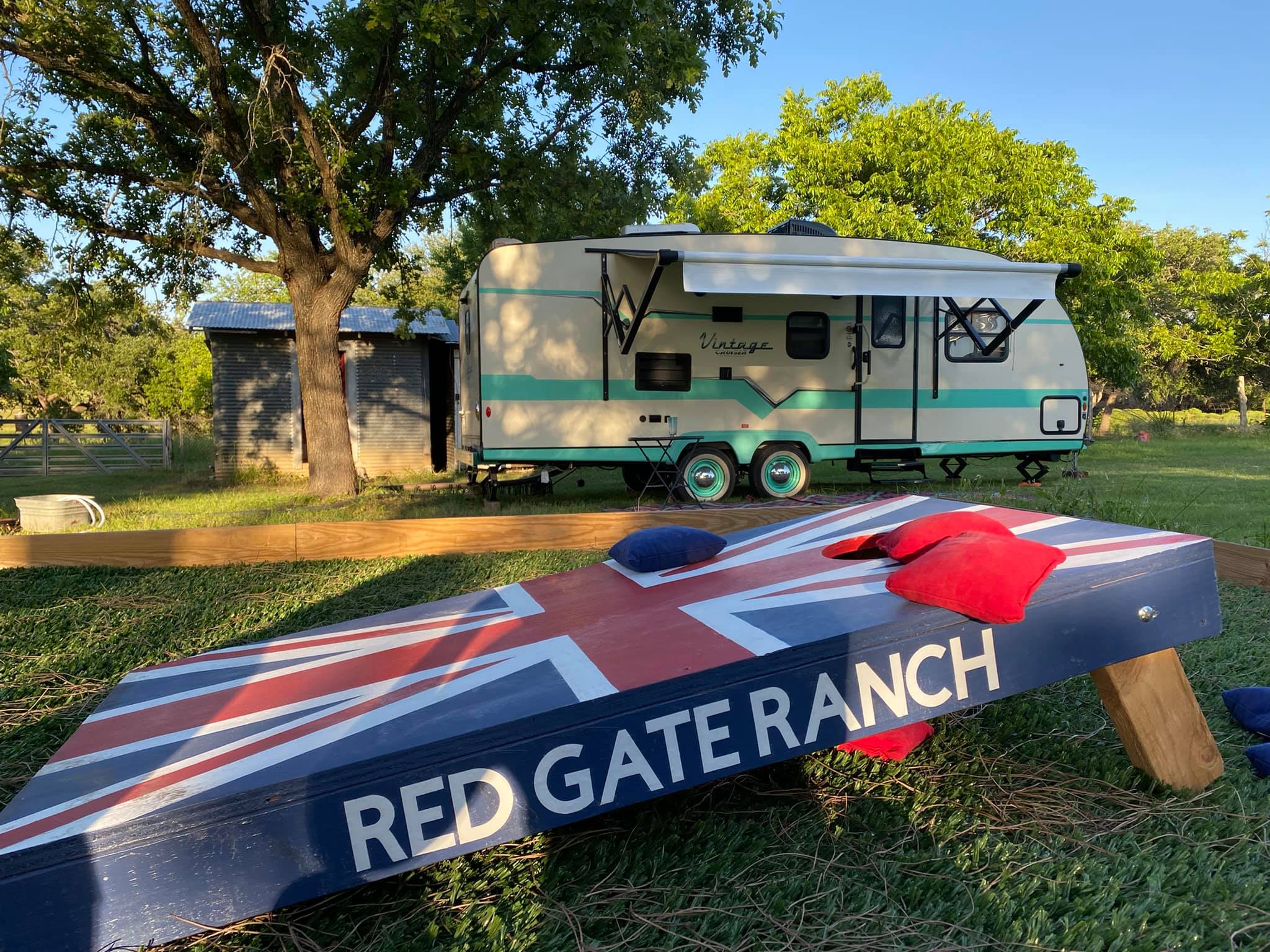 Corn hole boards are available on the games court.