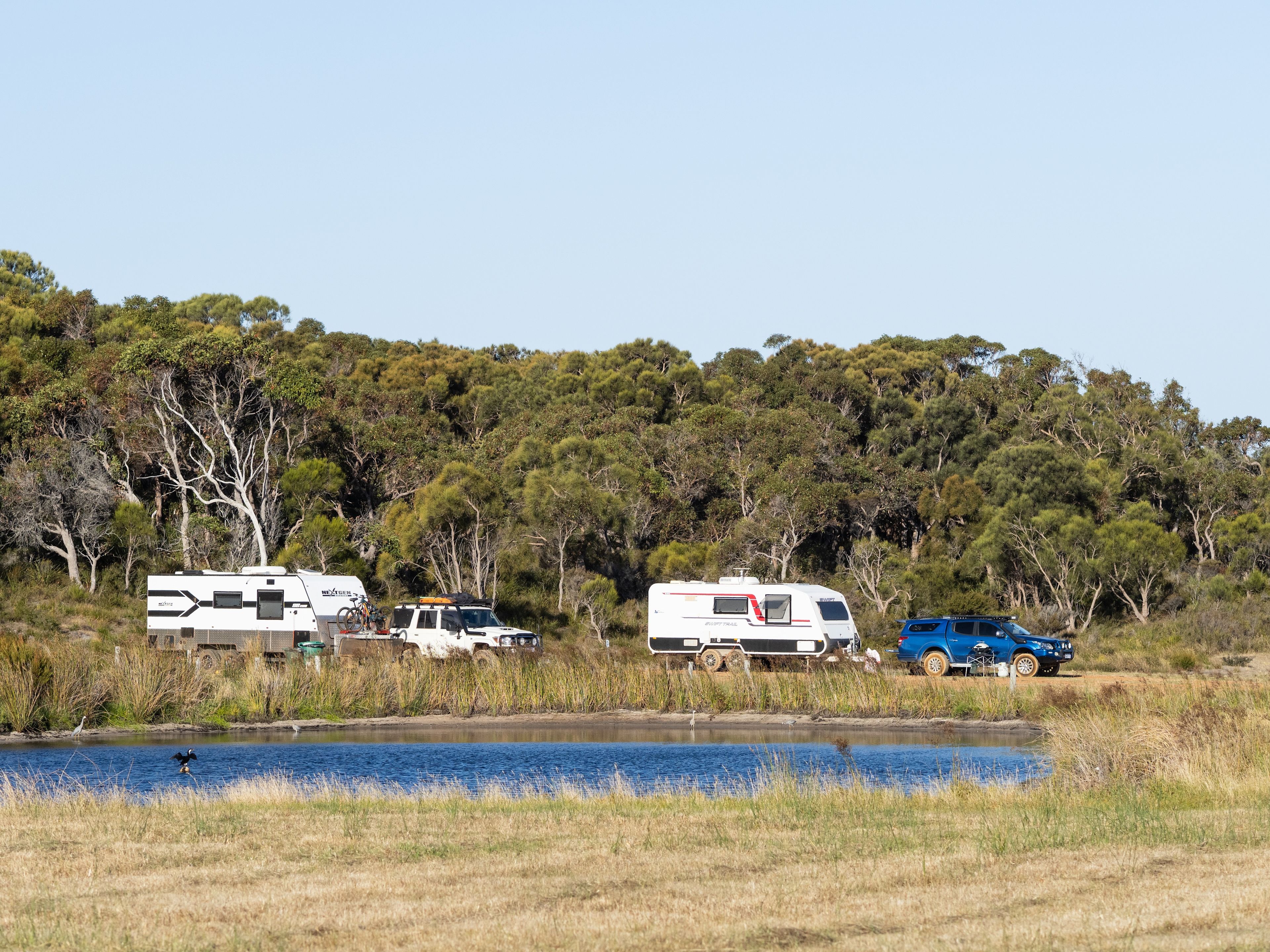 These are the powered sites, nice and level and they have a picnic table