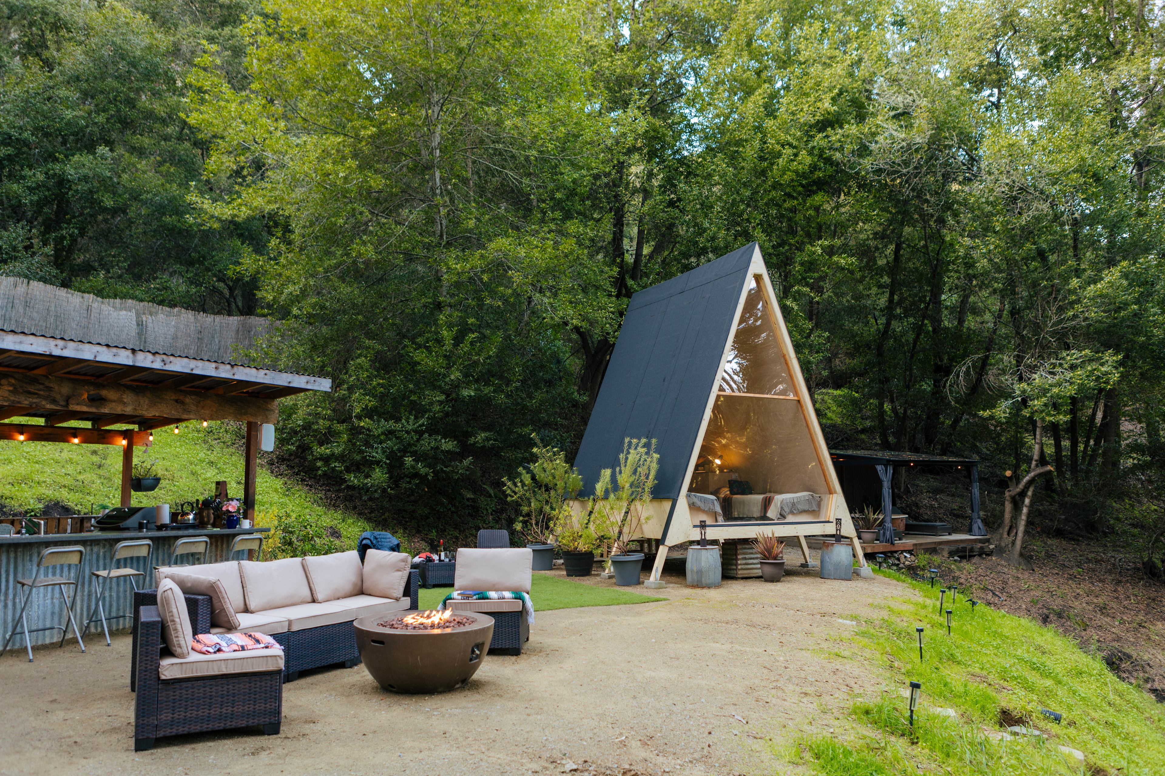 We loved lounging by the campfire on these comfy couches. Felt so luxurious! 