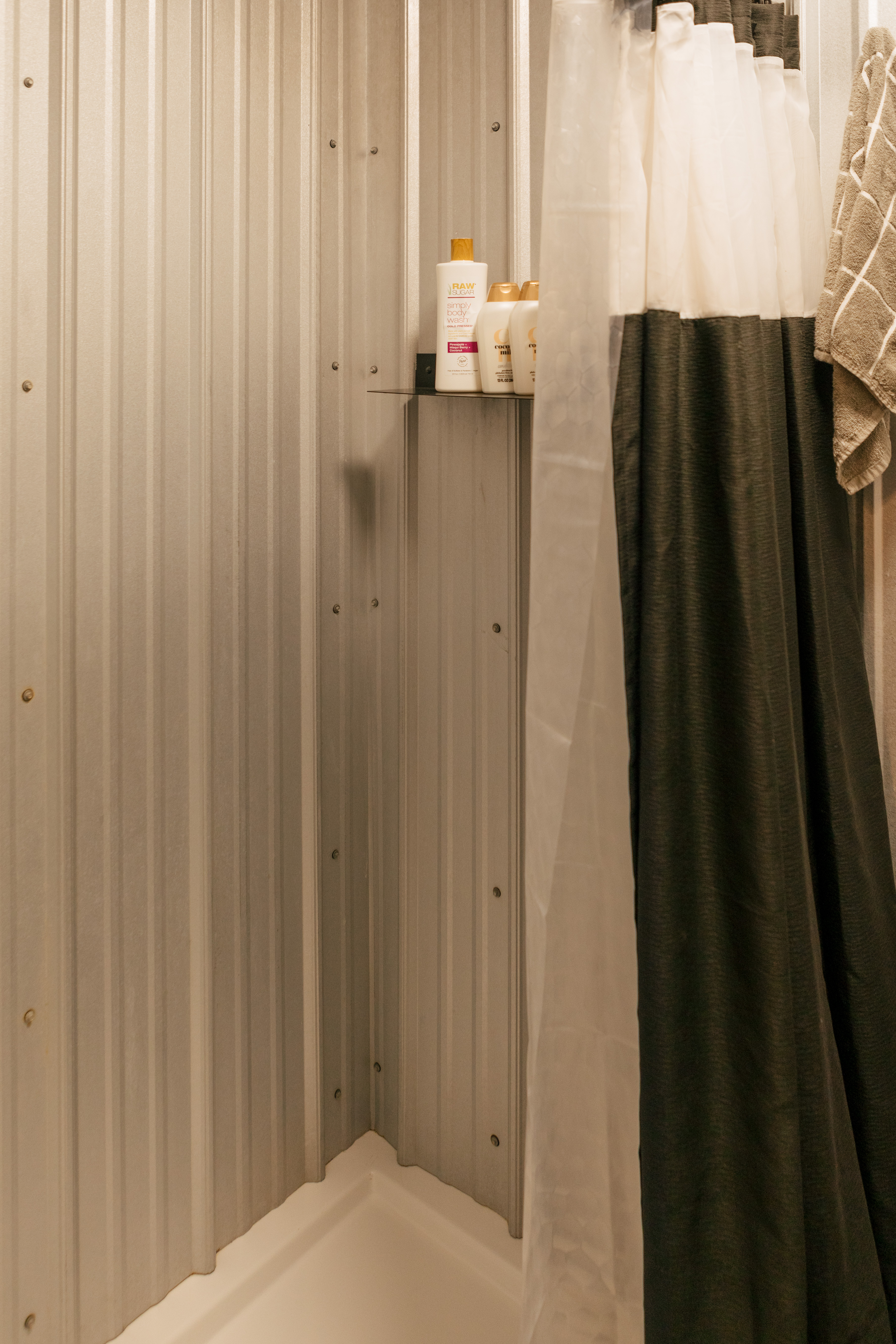 shower inside the shipping container