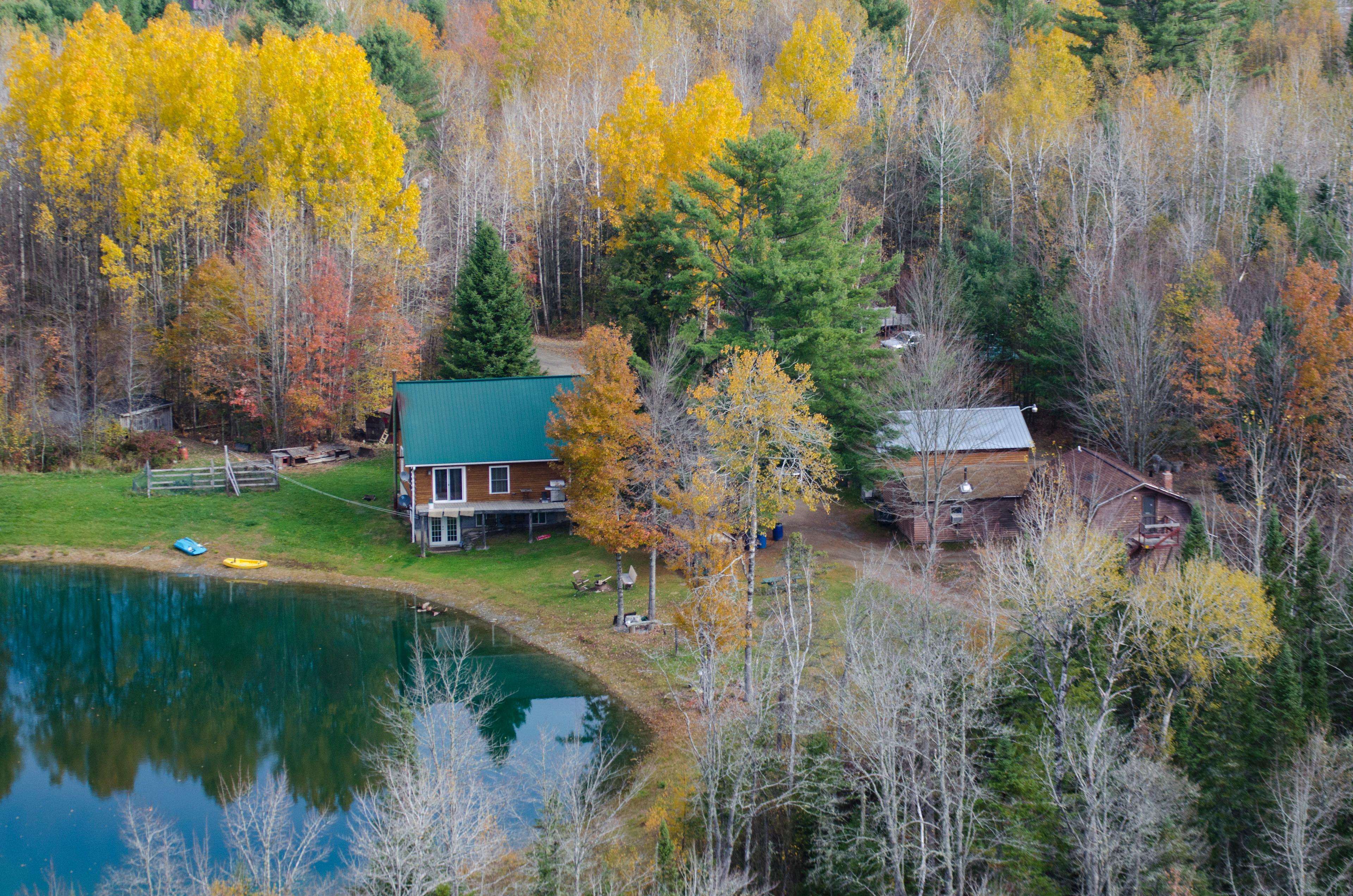 View of our property. Our home is to left and camp is to right.