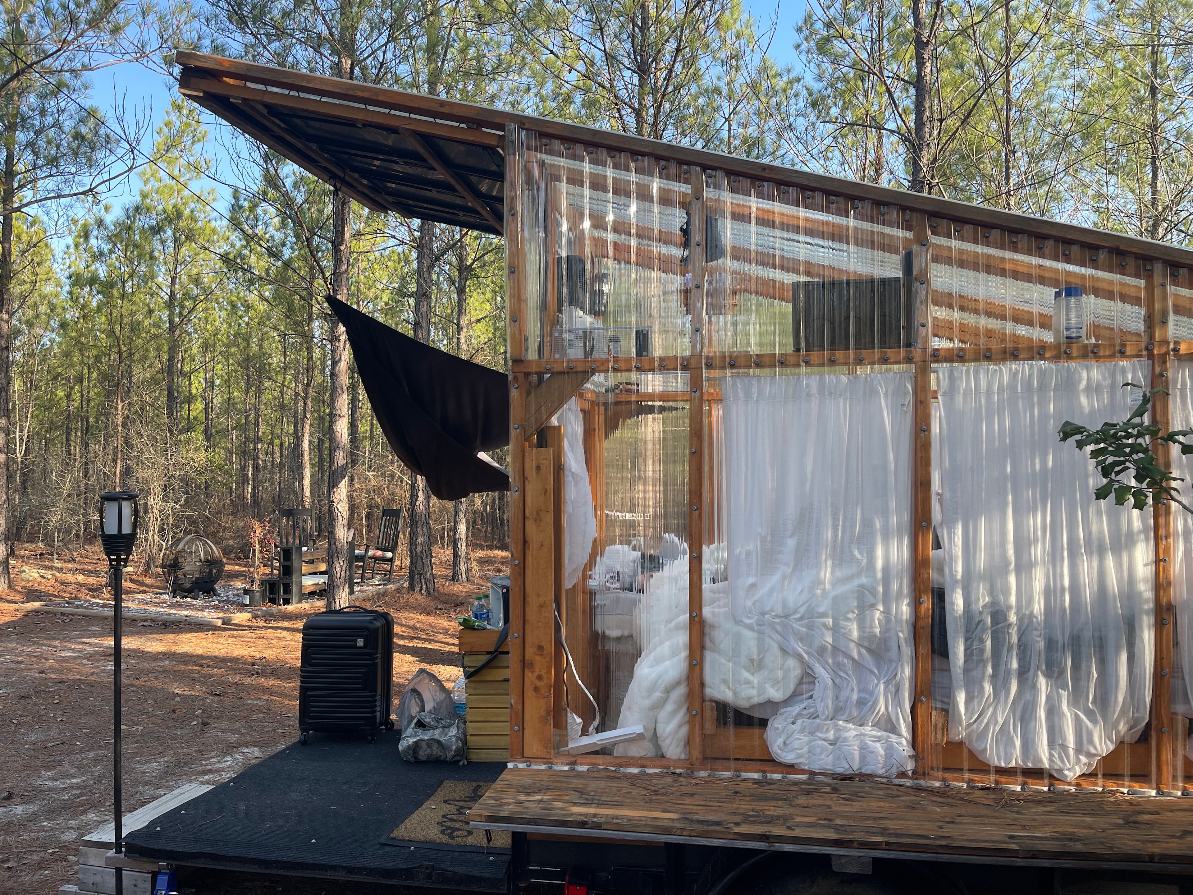 Cozy canopy in the woods