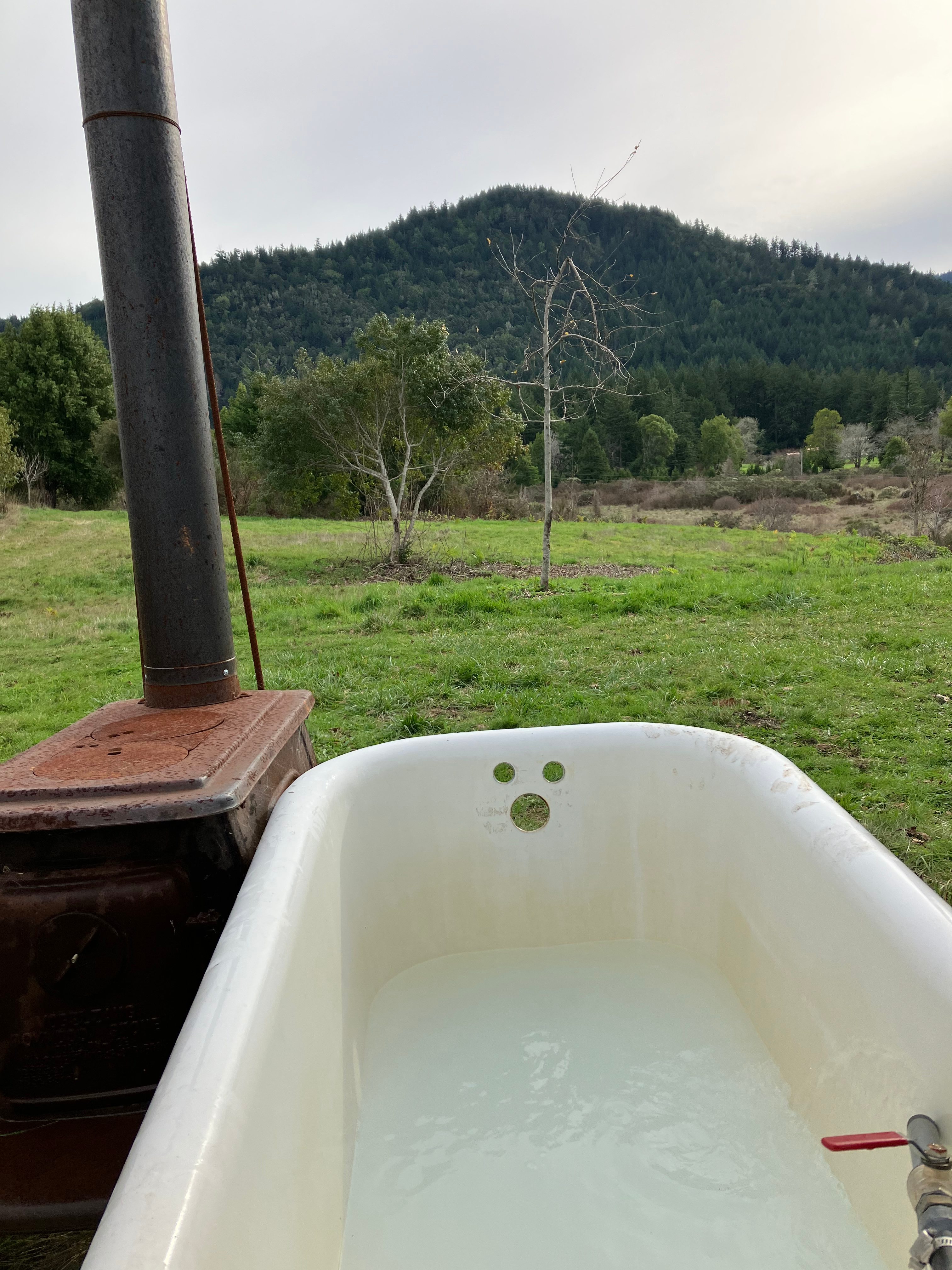 The outdoor bathing experience.