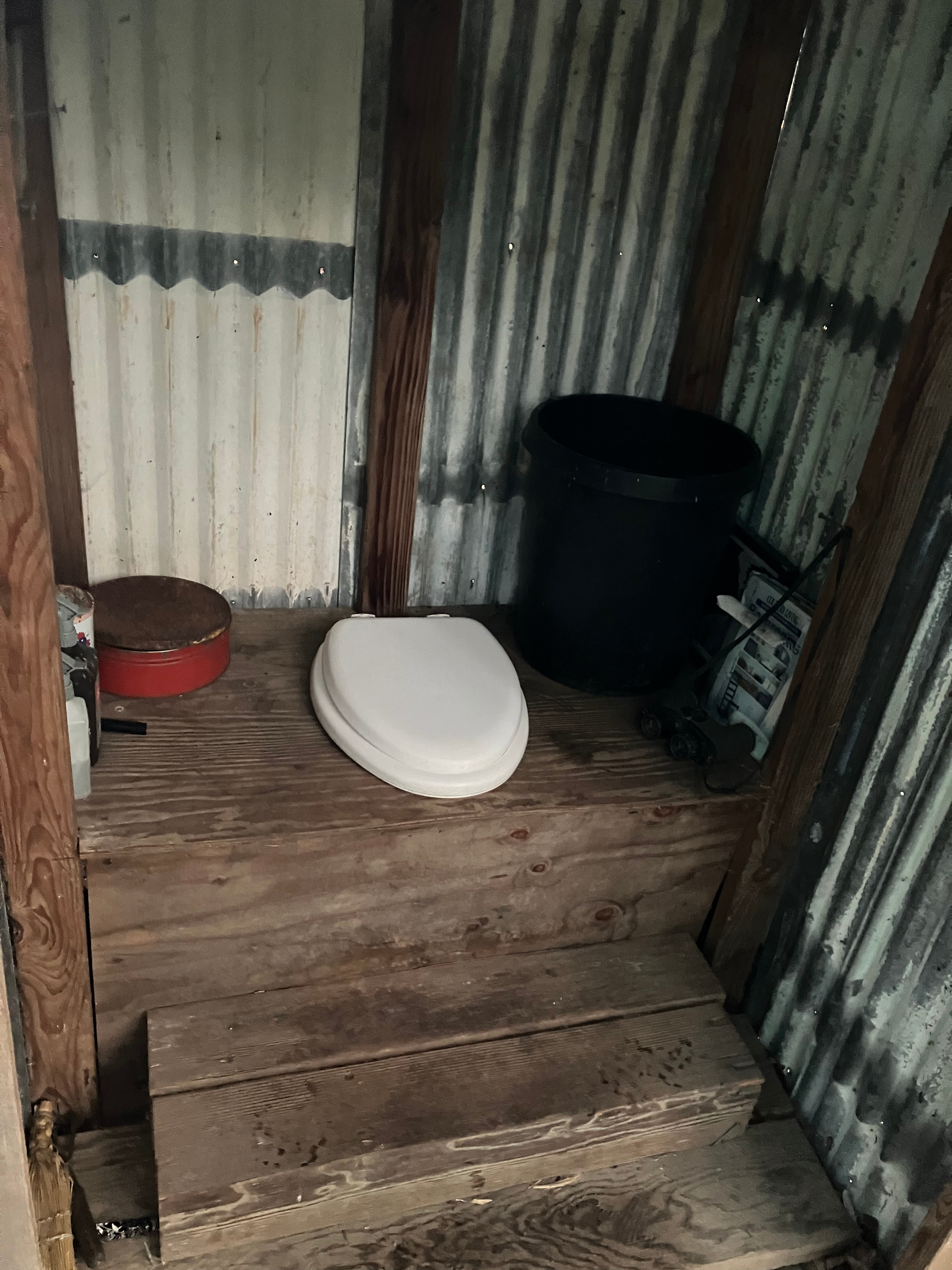 Your personal clean outhouse, ‘The Madrone Room’.