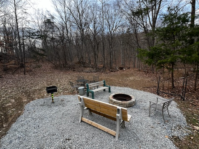 New grill and gravel area