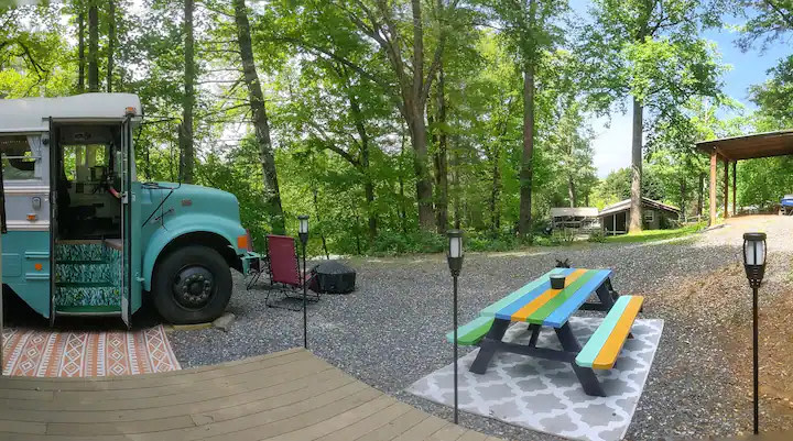 Pisgah Forest Glampin' School Bus