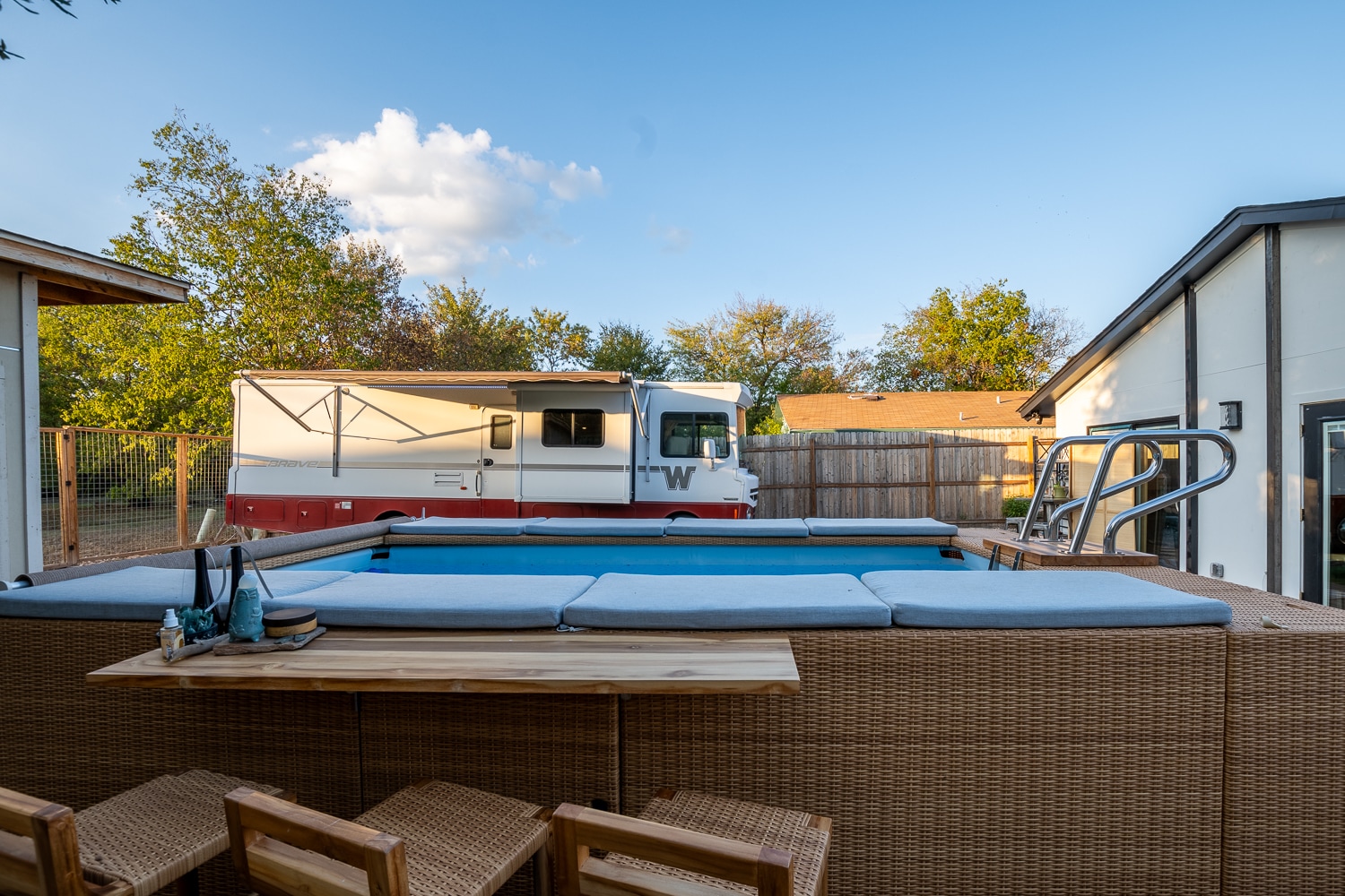 Another perspective shot .  My RV is 33' feet so plenty of room to enjoy the yard.