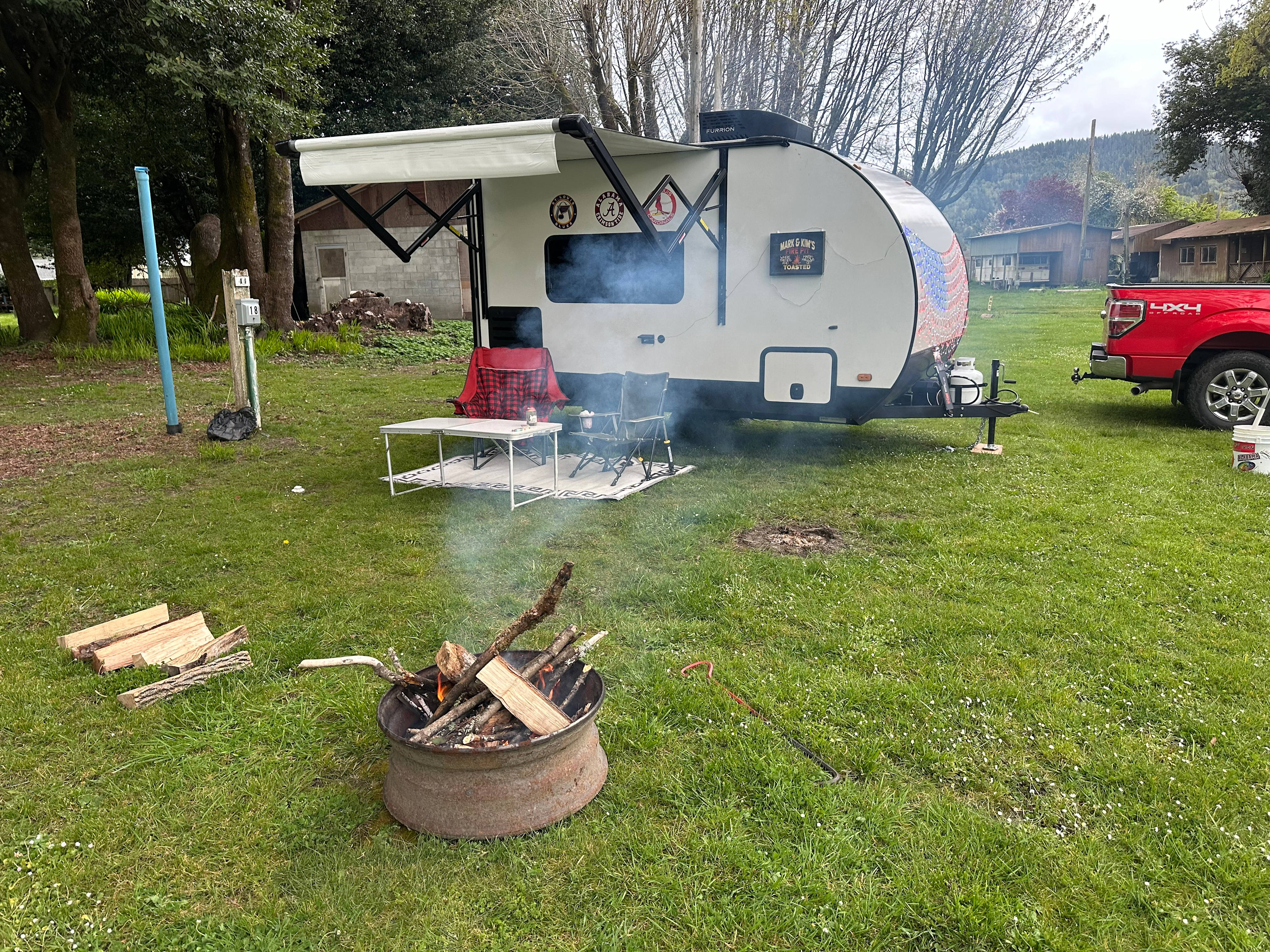 Happy camping fire yeah
