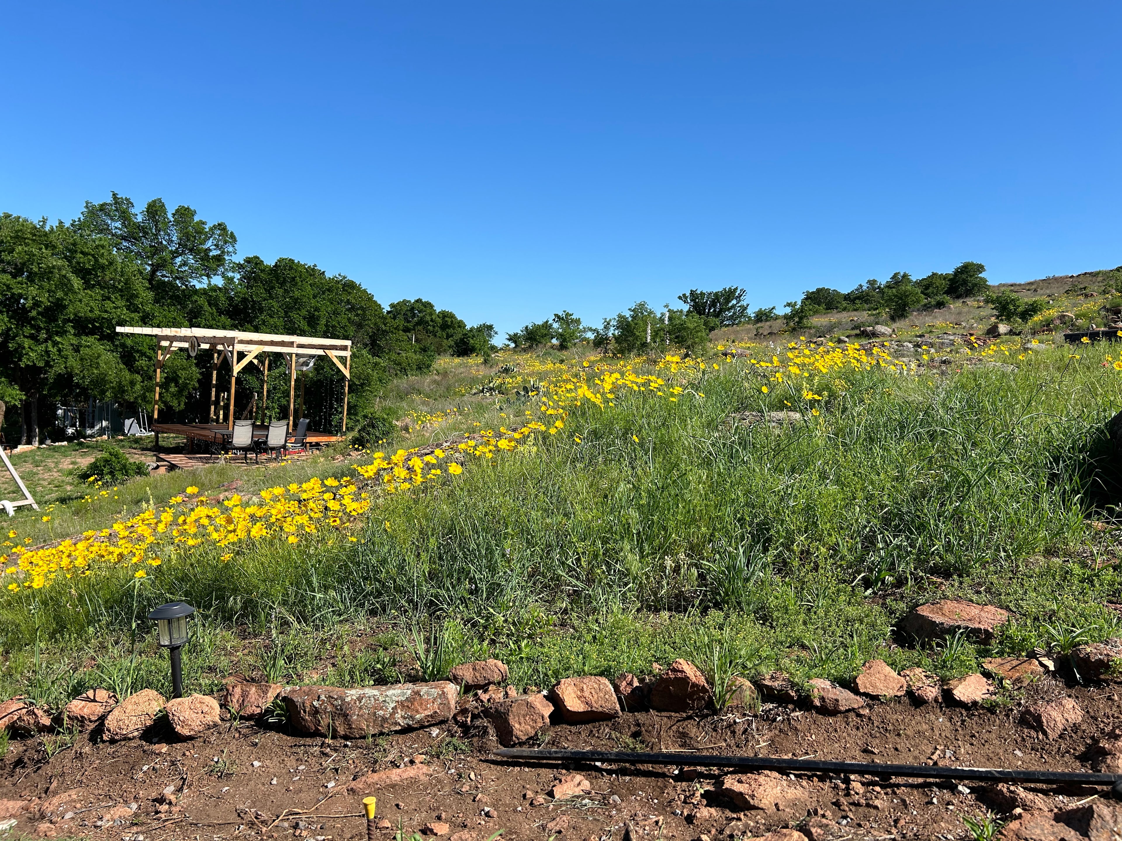View of our True North Stage from the front porch of Selah.