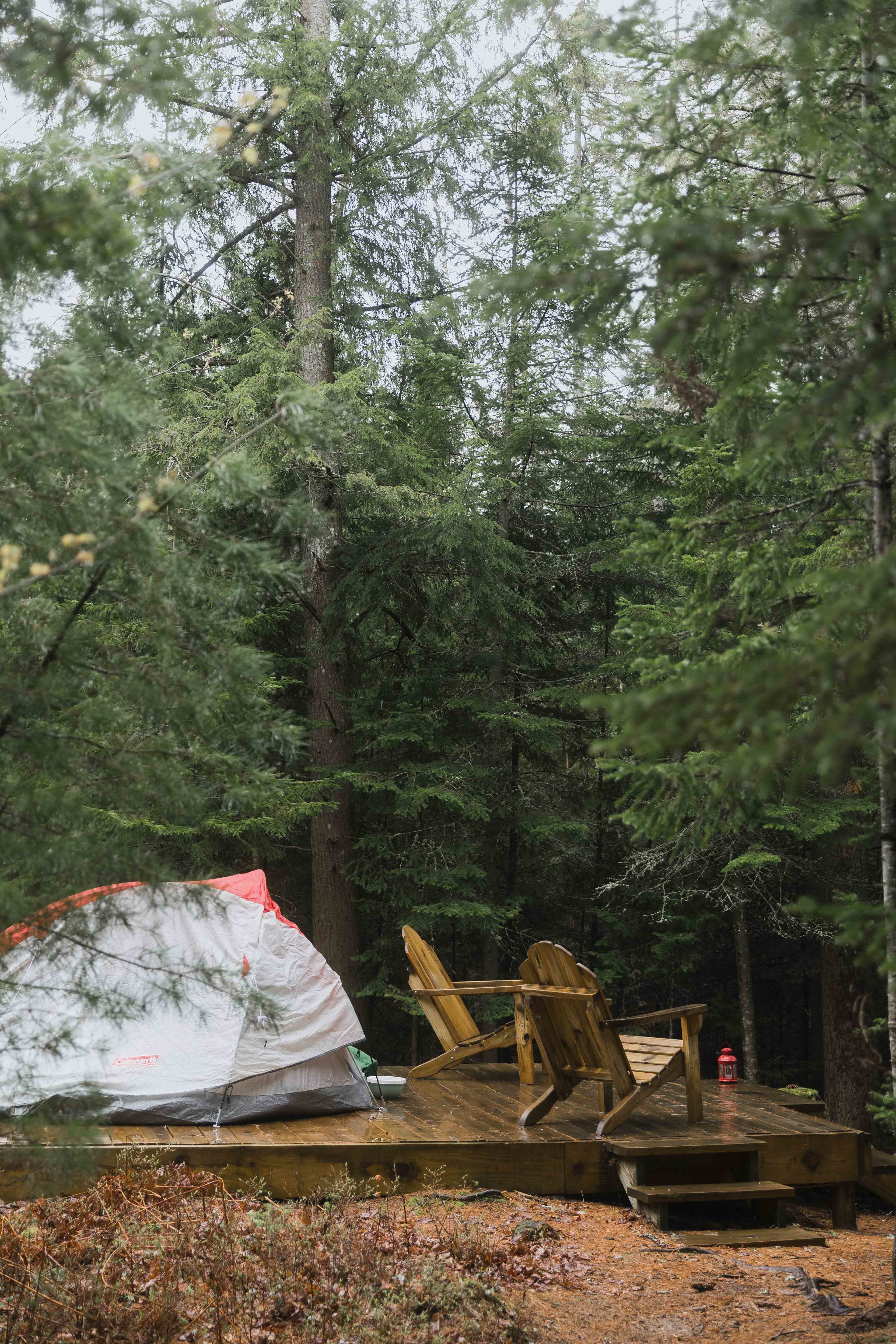 The platform where you can set up your tent and sit with your morning coffee