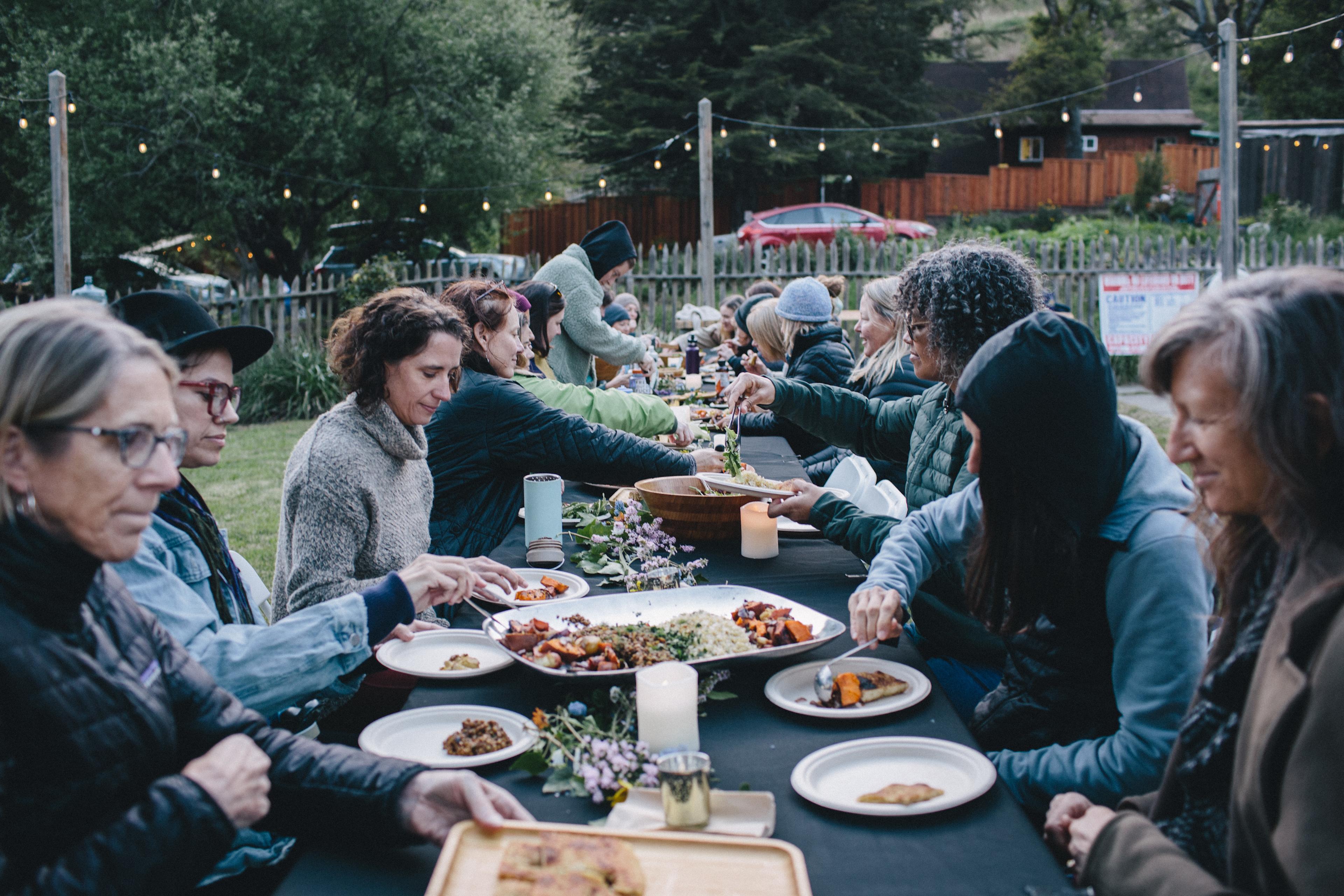 Gathering for a meal