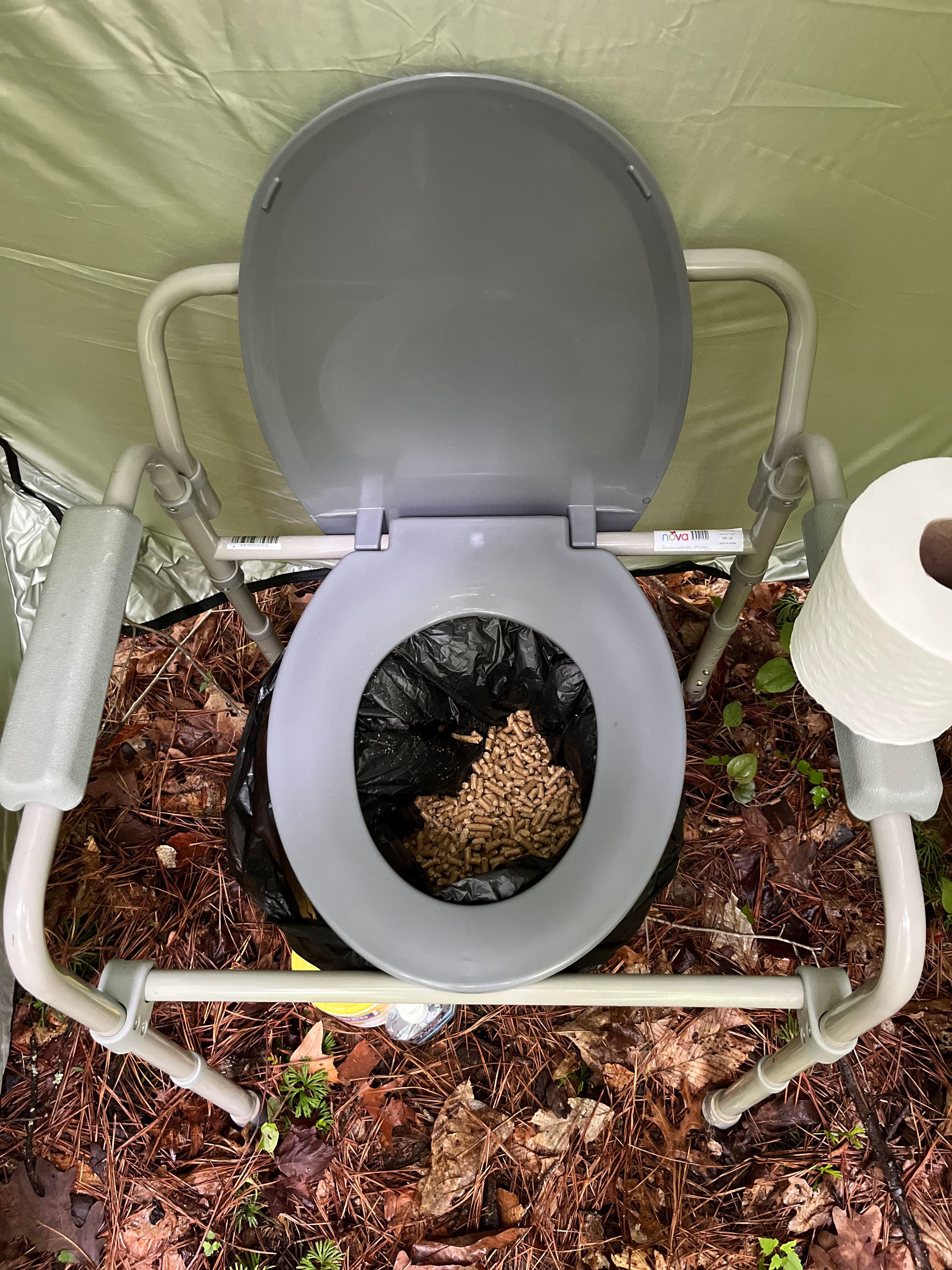 A loo with litter to help absorb radioactive wast