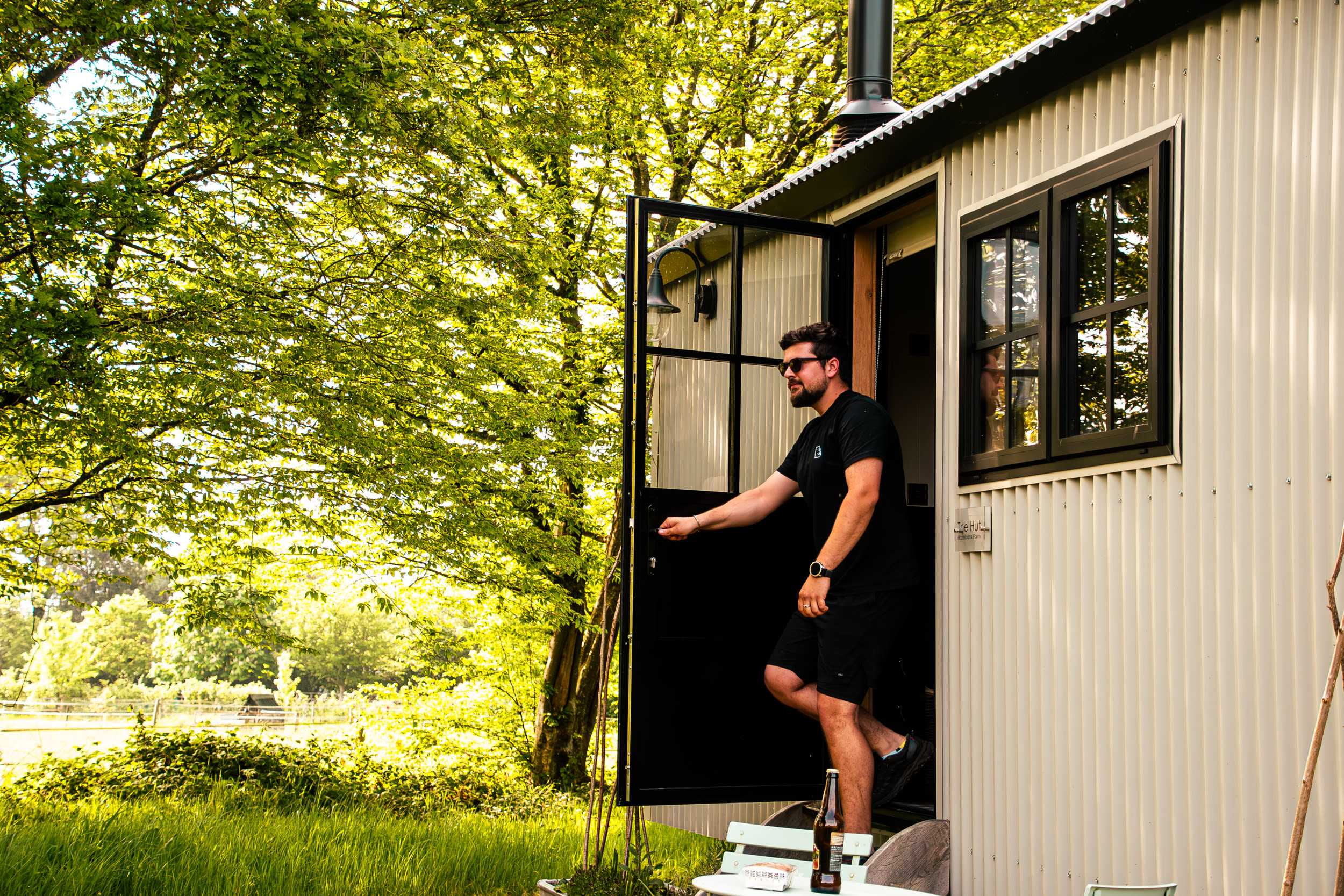 Stepping out into the glorious afternoon sun.