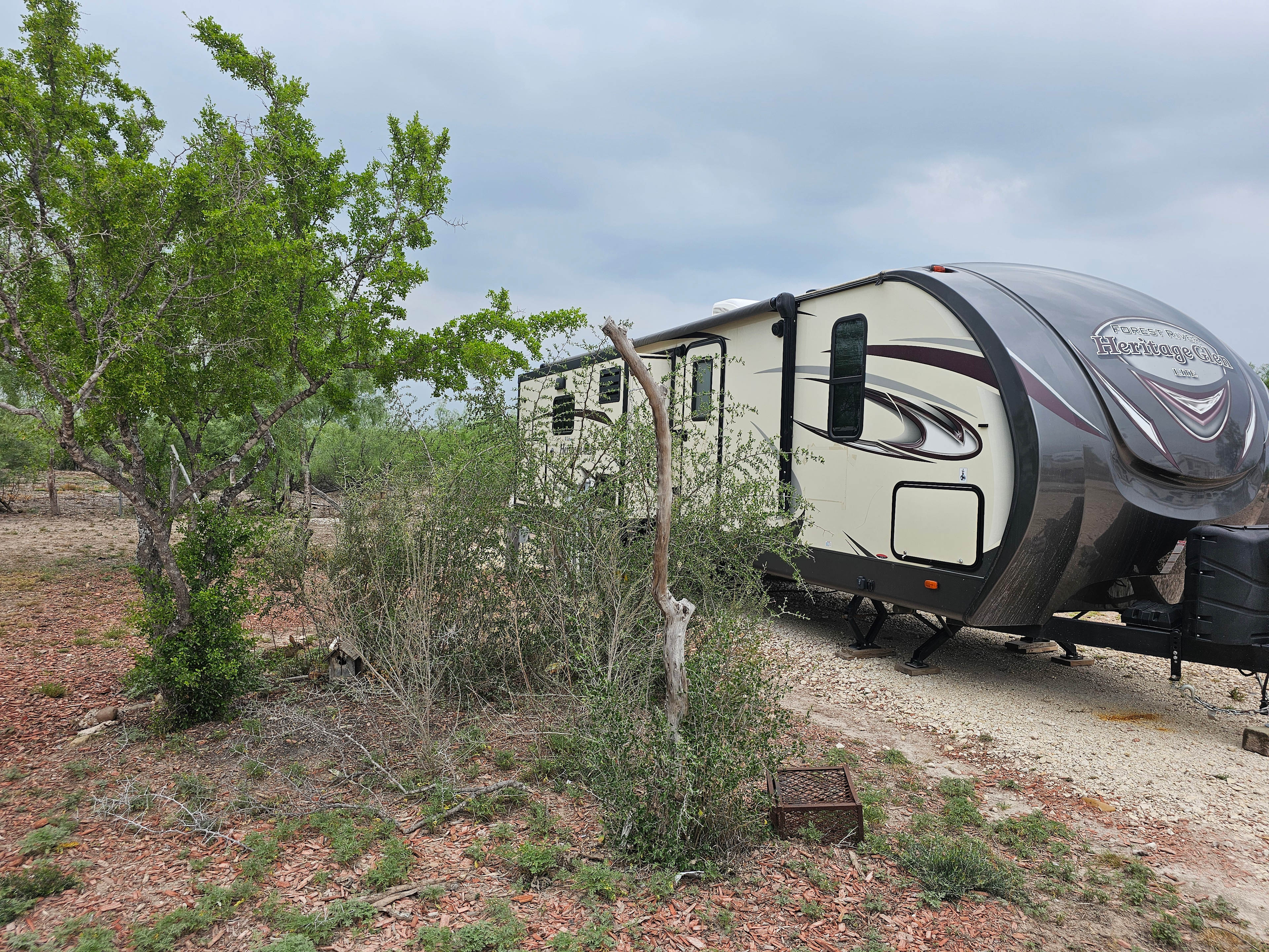 Rustic camp on the Mexican border