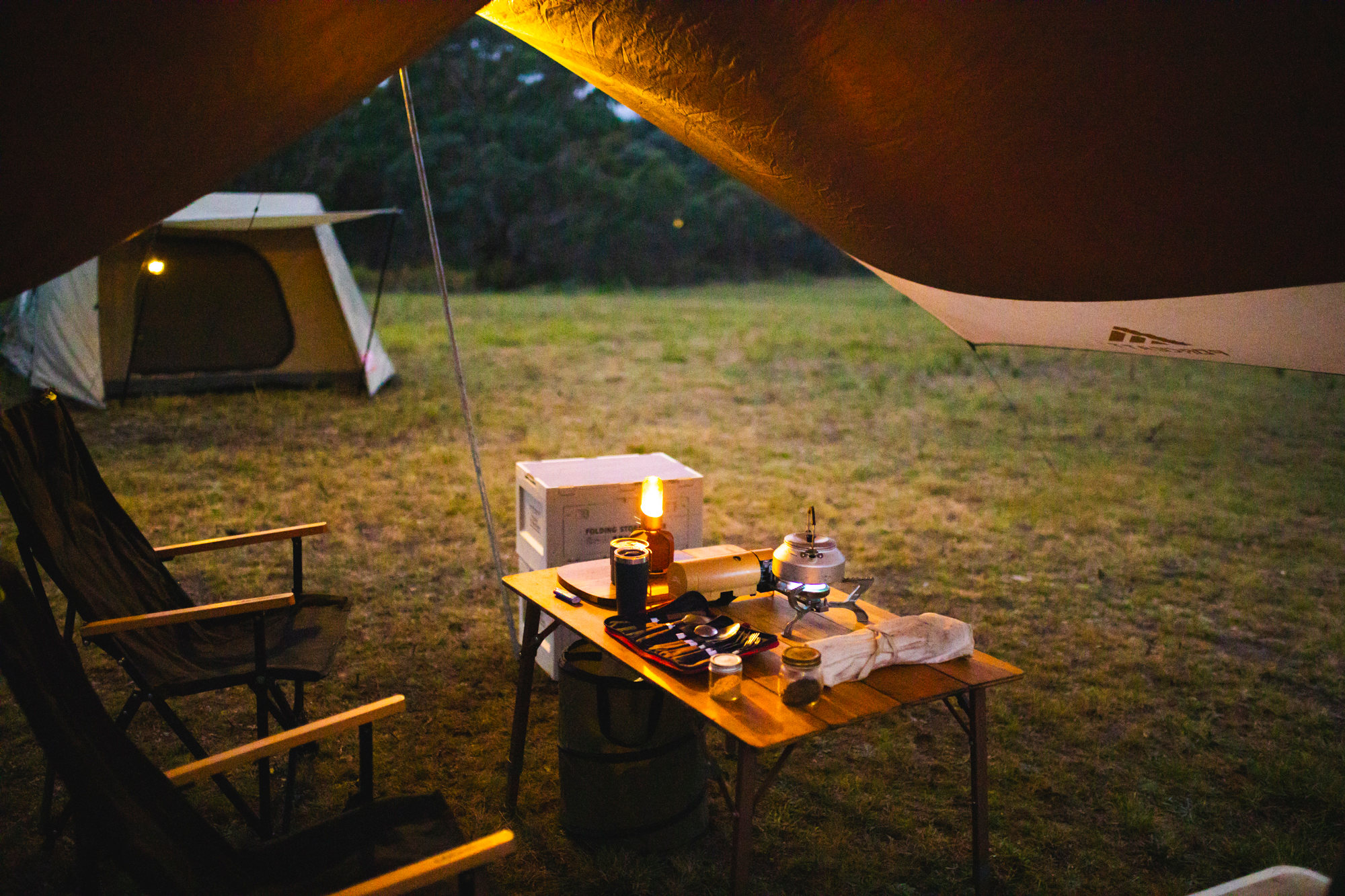 Camp setup is ready for the night