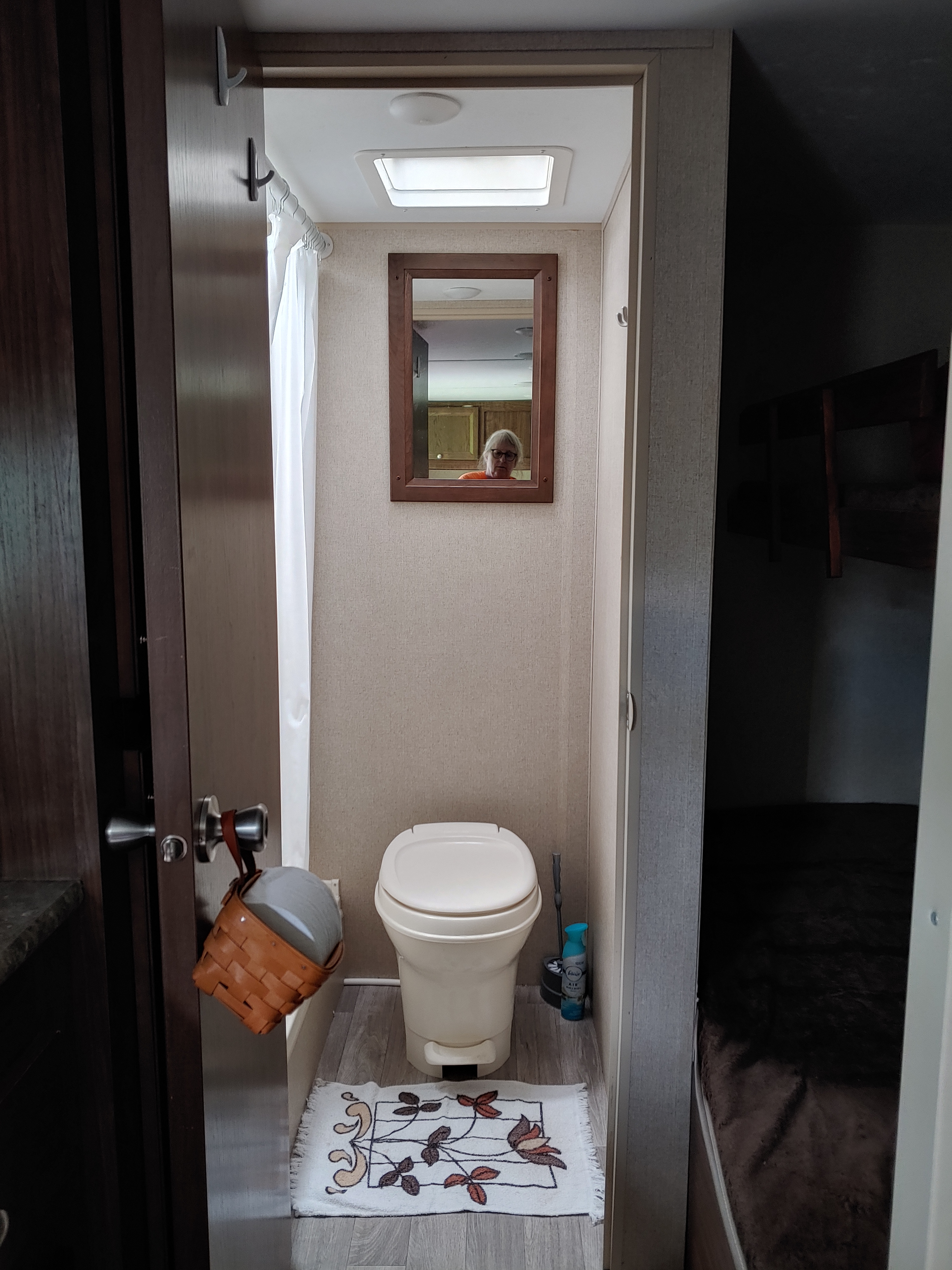 Lantern camper bathroom