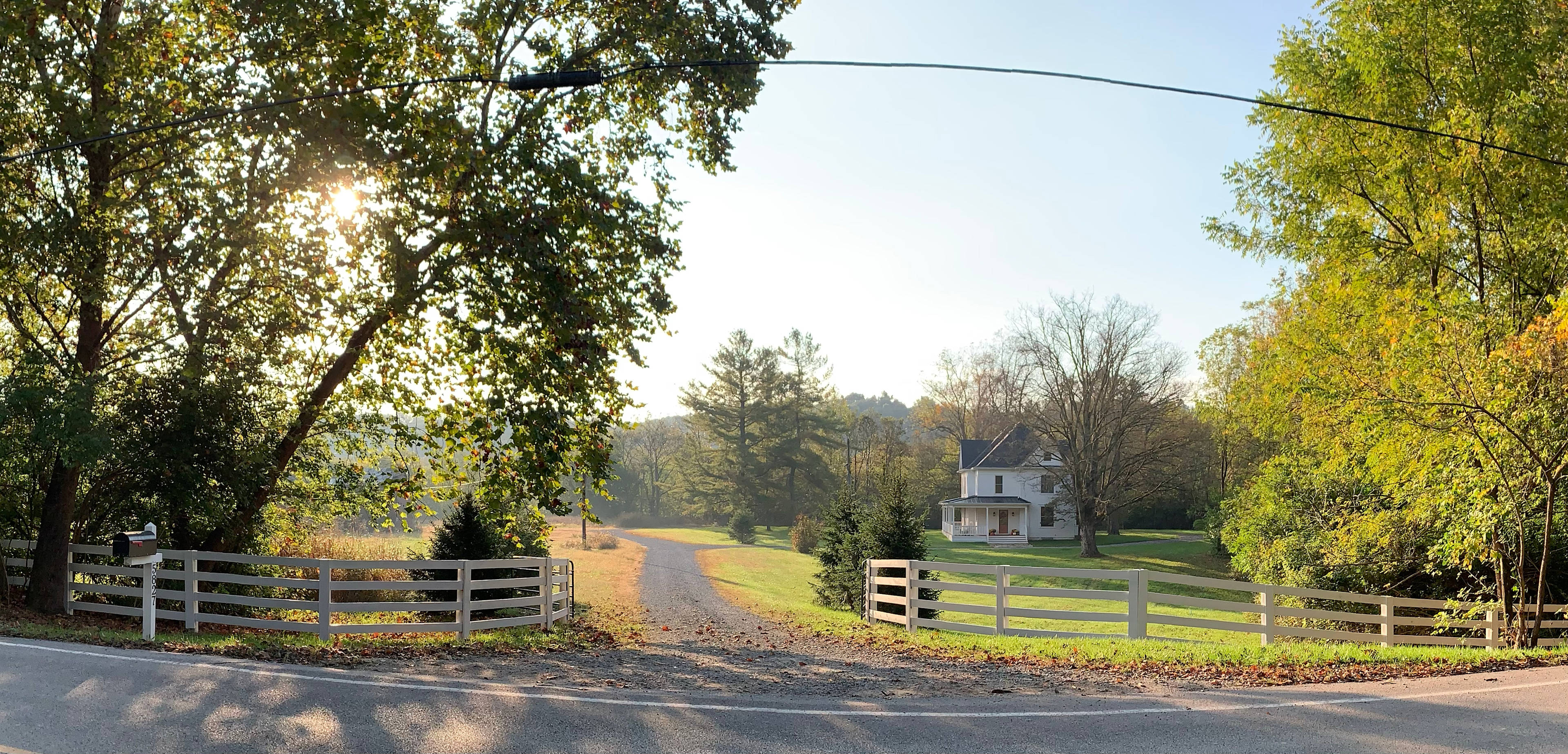 Entrance to the property from the road. 