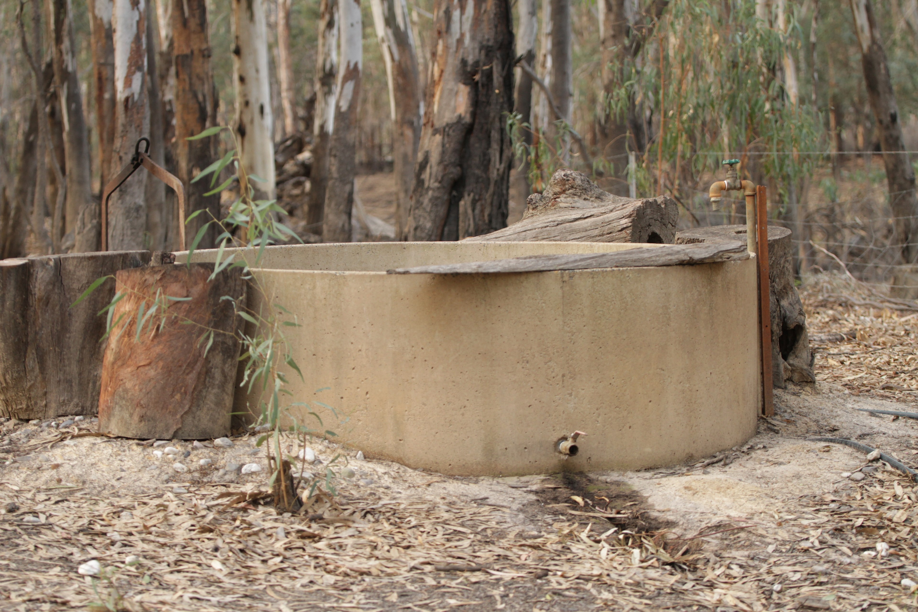 Tub to cool off in on a hot day (or take an icy cold plunge in the cooler months if you're feeling brave). At little Bell glamping tent (pictured) and also available at Big Bama camping area.