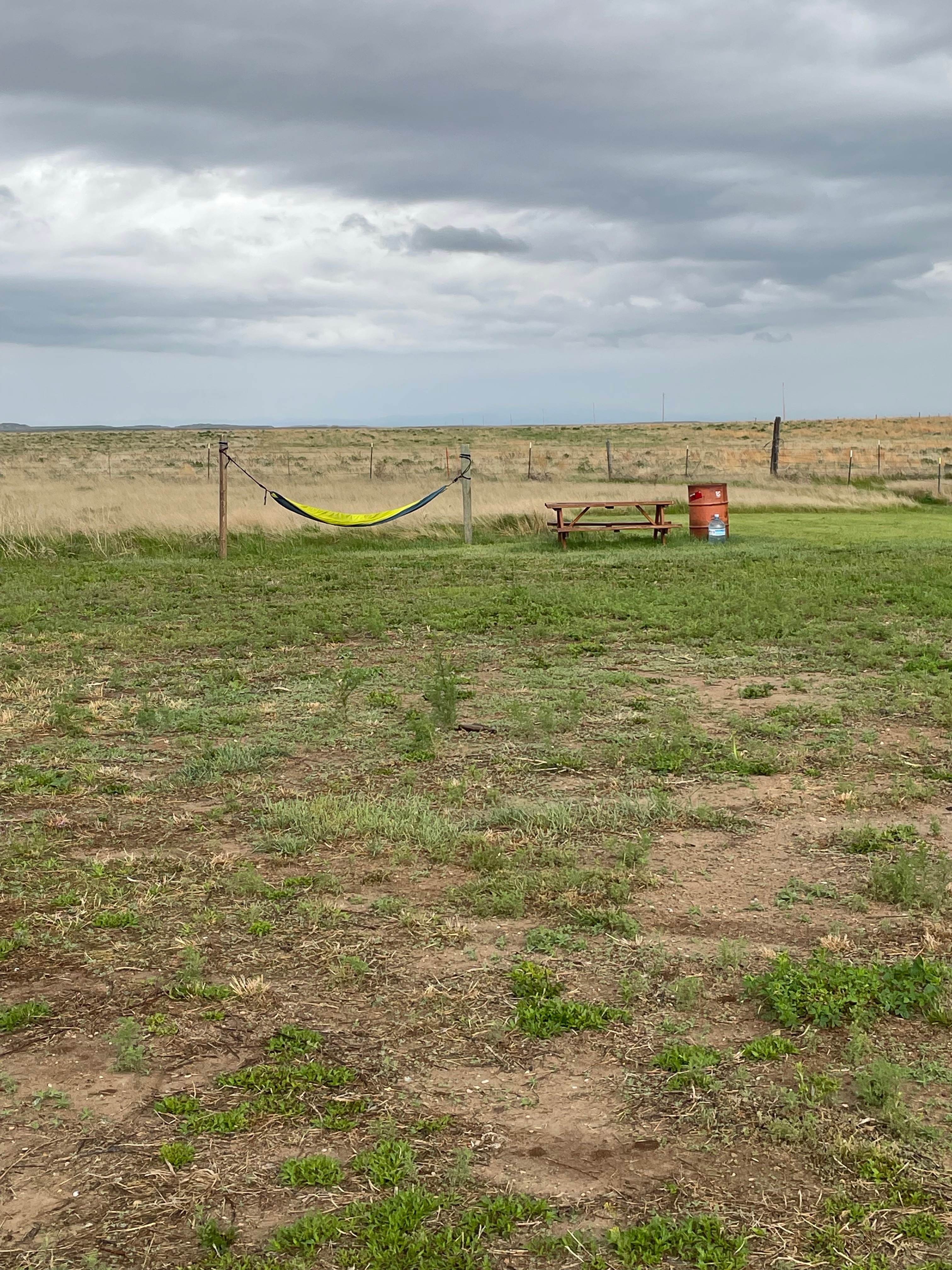The hammock, next to your BADLANDS BUNKHOUSE campsite. Facing west.