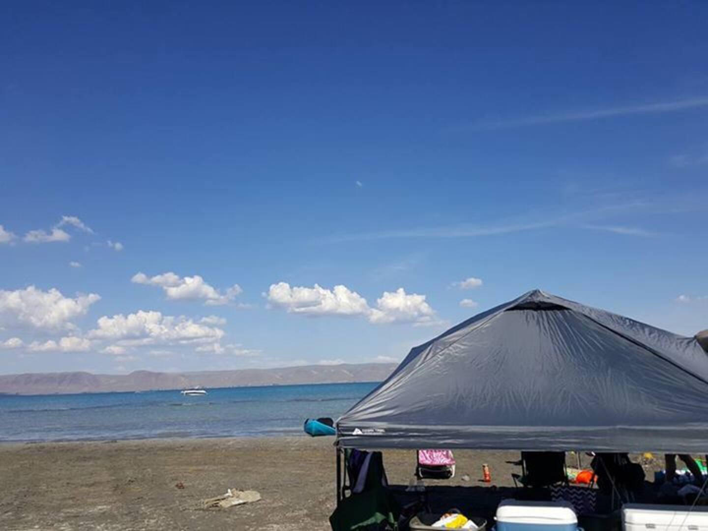 Beach availability subject to fluctuating water levels. When the lake is full or near capacity, the beach is under water :)