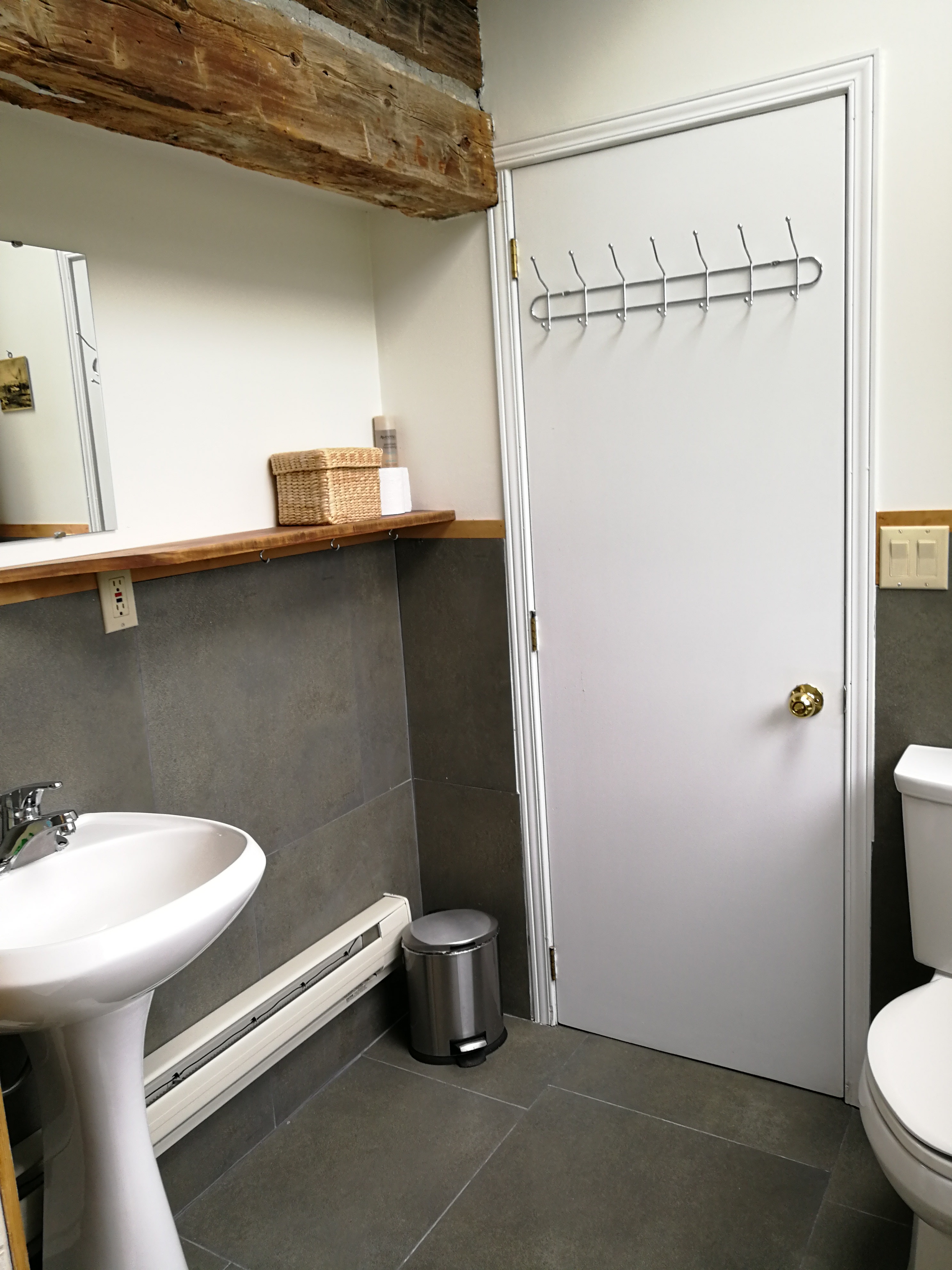 Direct access to flush toilet and shower at our house.