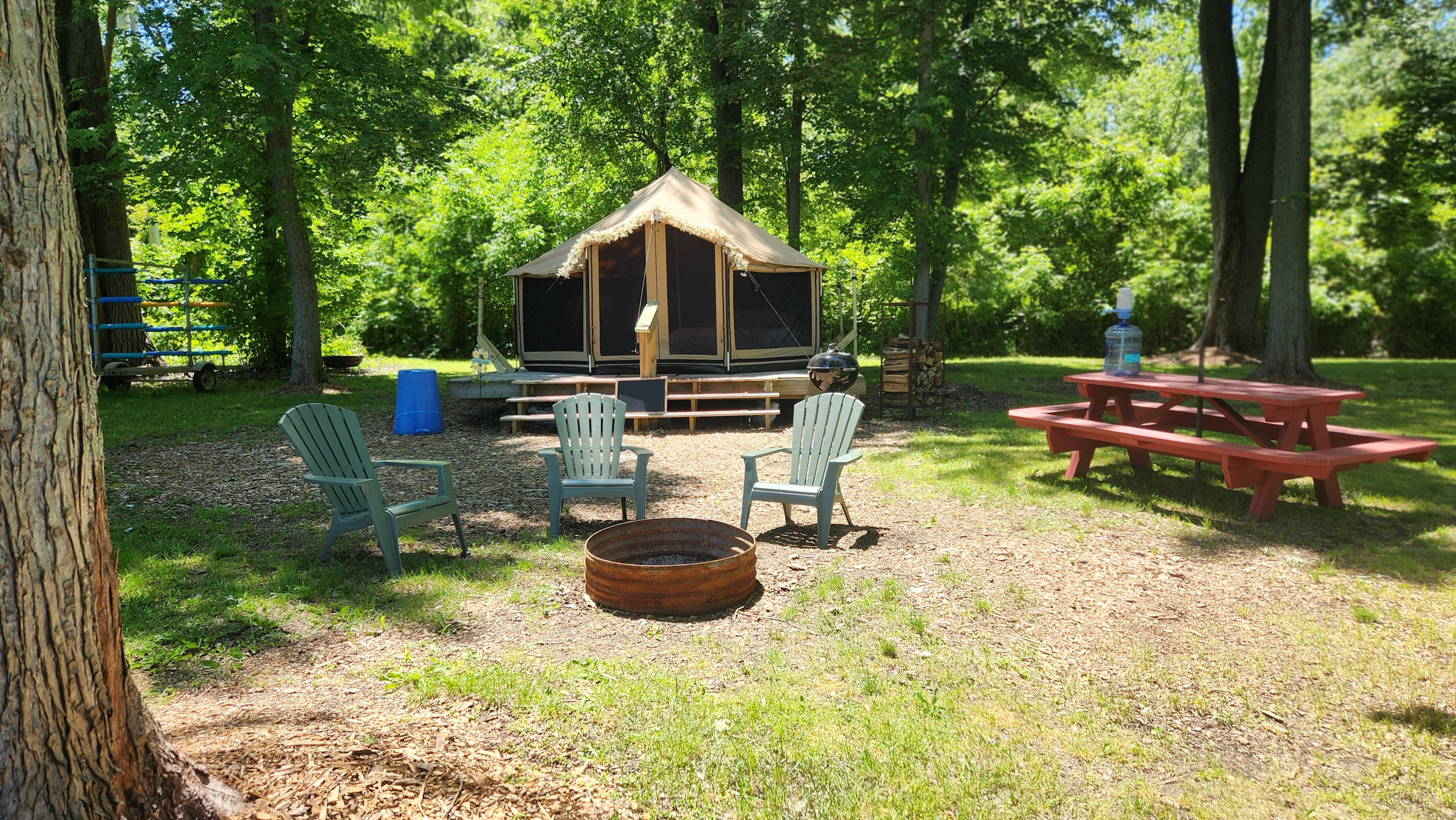 Unwind under the stars and take in a panoramic view of the river all night.