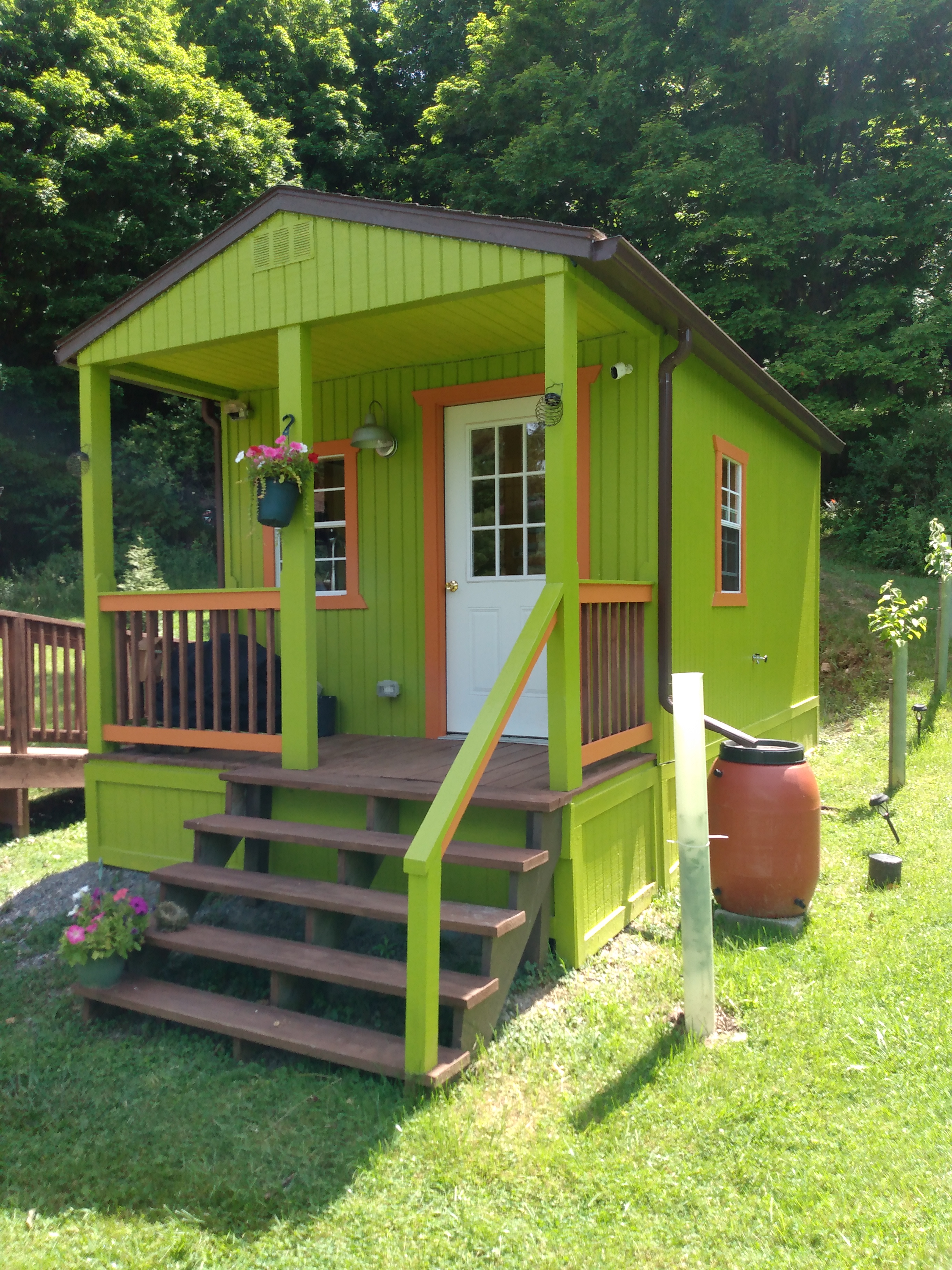 The WaterShed, with bathrooms, hot water shower and kitchenette, with microwave, small fridge, coffee maker and more.
