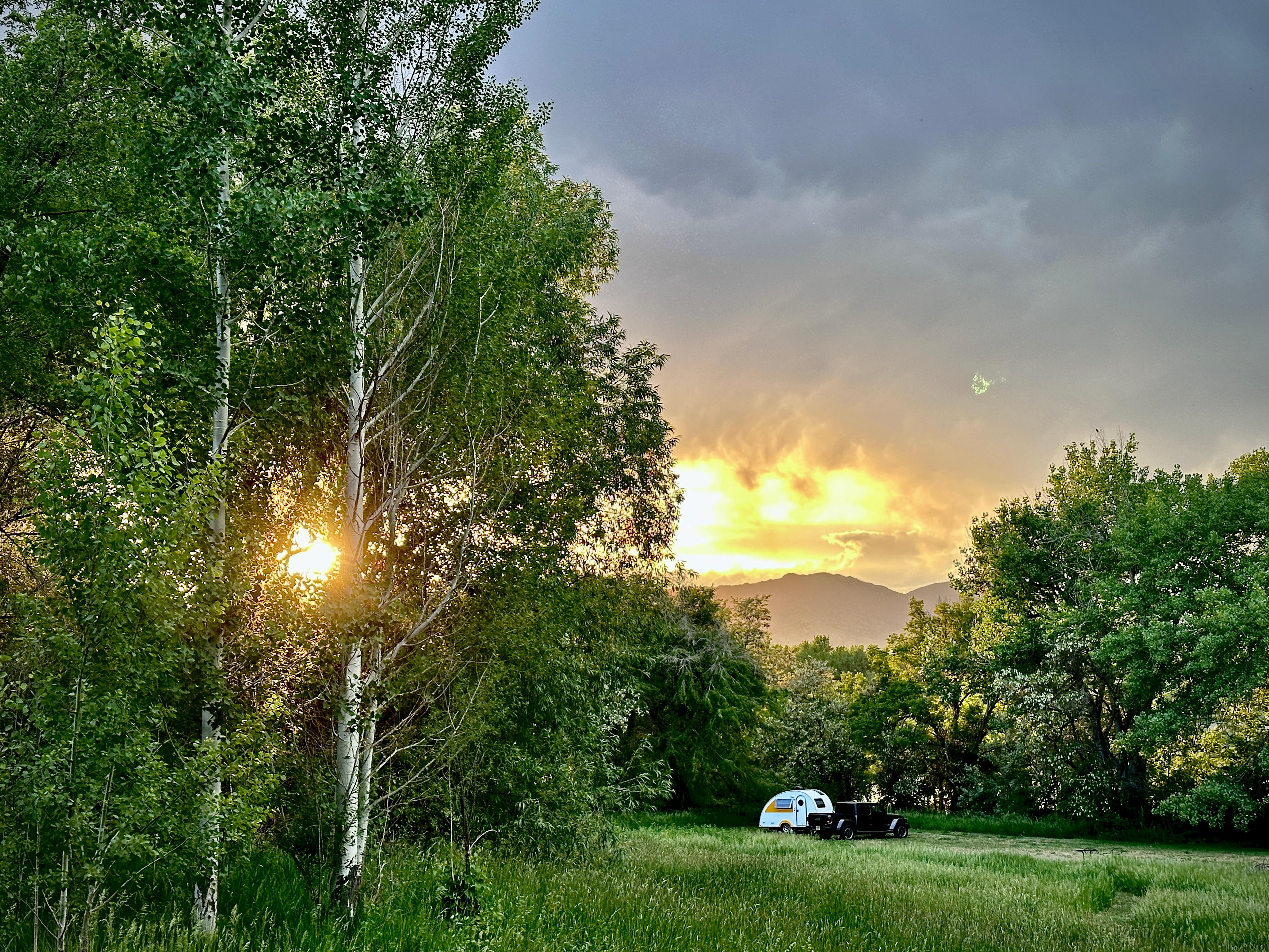 Longs Peak Visible at Sunset