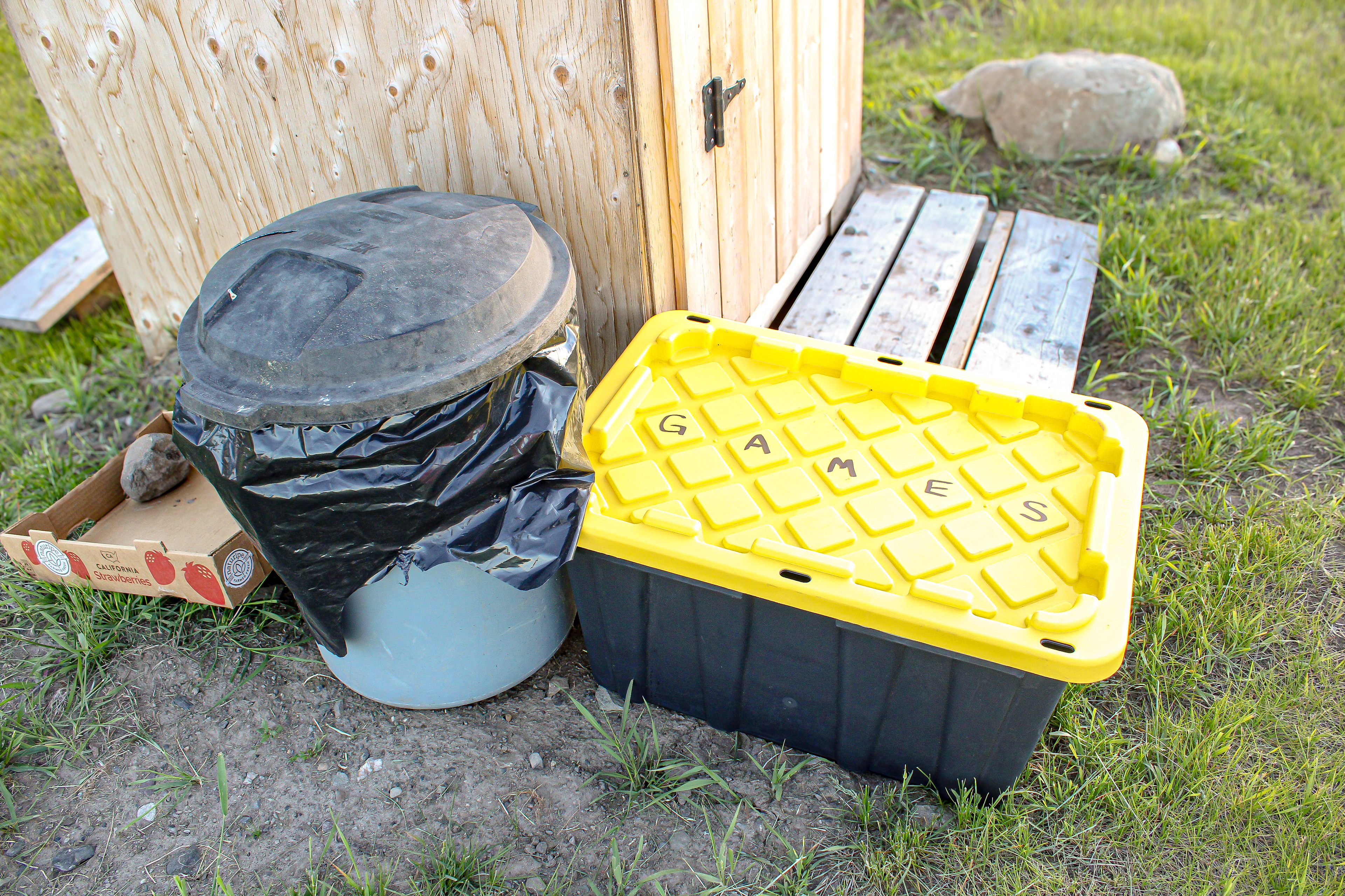 A trash bin and Games were provided 
