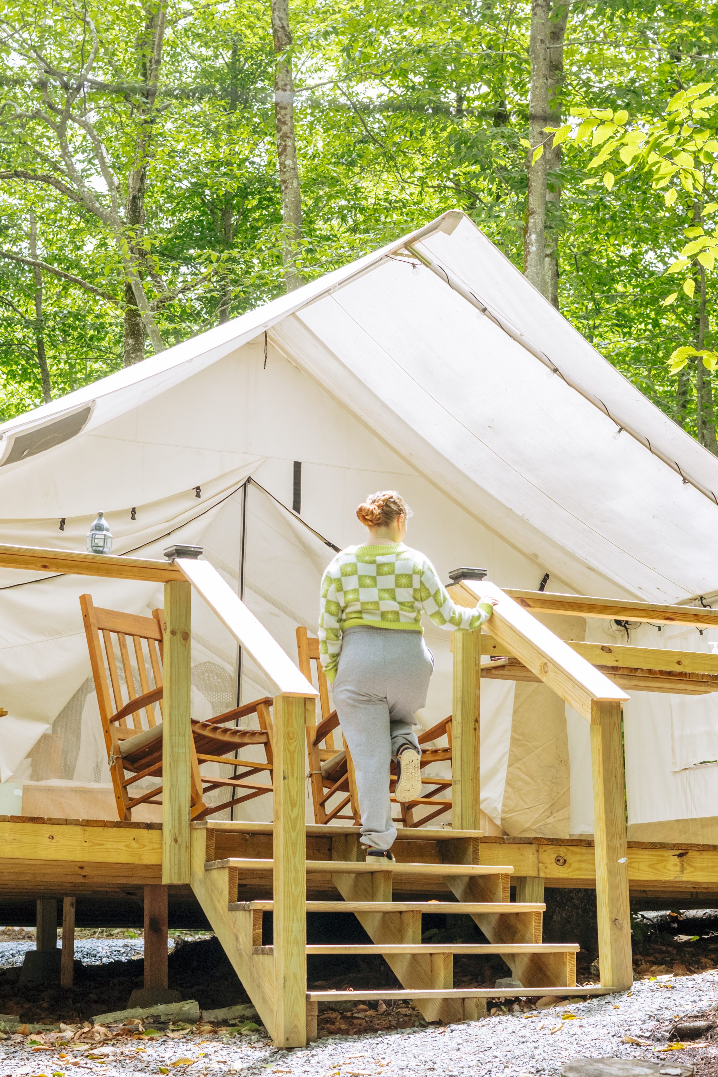 Although I love the inside of the tent, I spent most of my time on this amazing deck. 