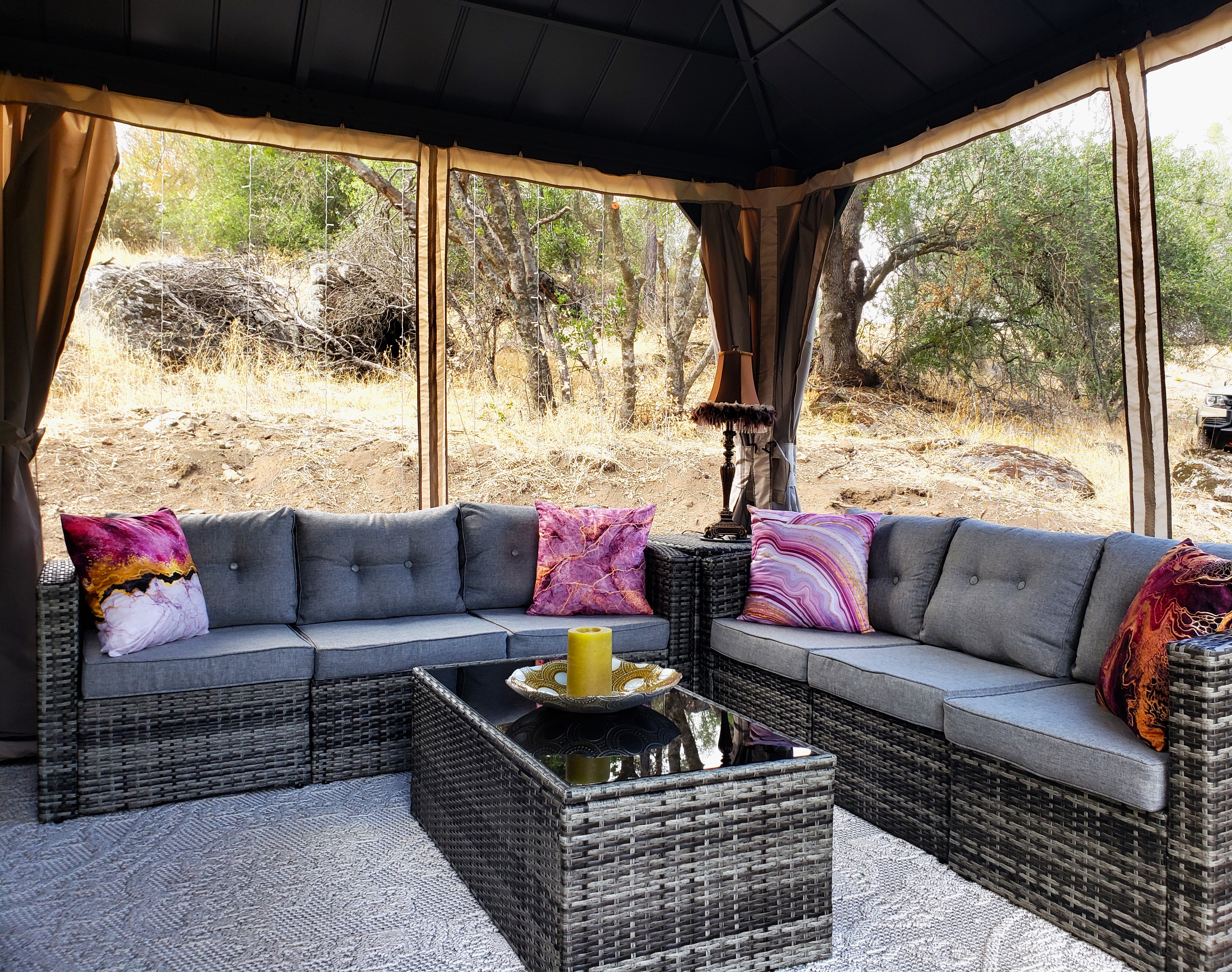 2 comfy sofas can be used as additional sleeping space for children or average size adults.