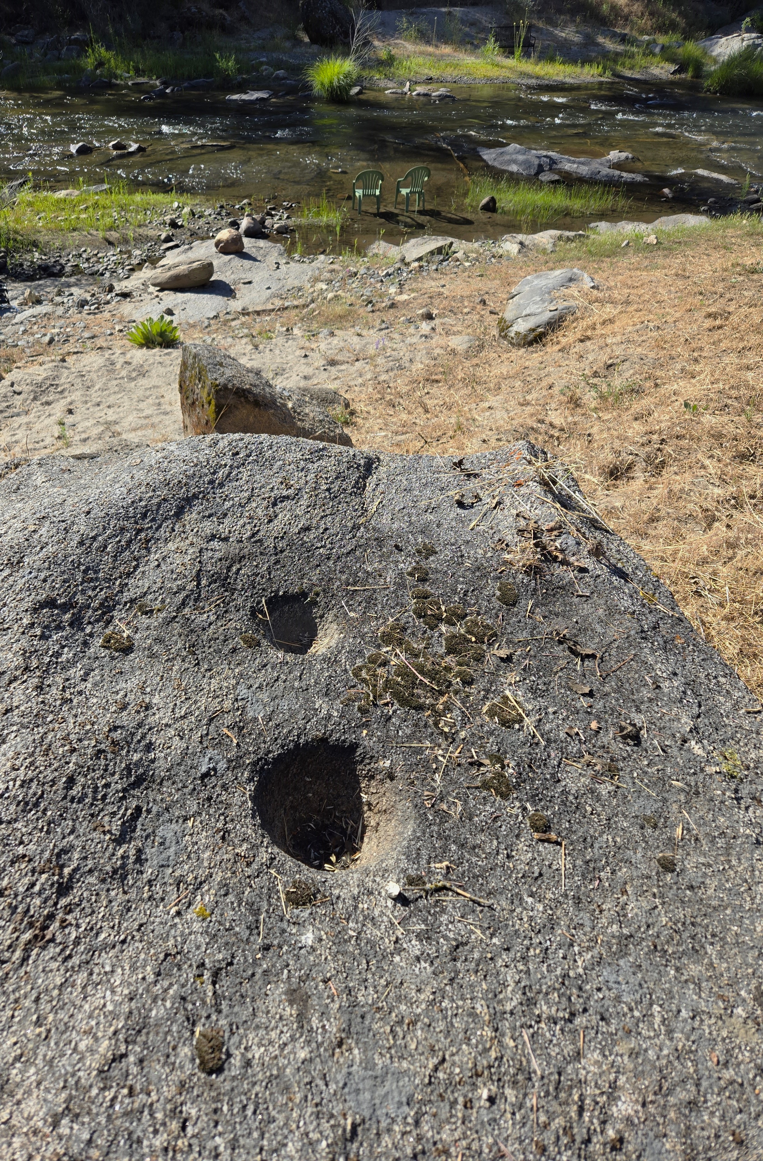 Native American grind holes.  This has been a special place for thousands of years.
