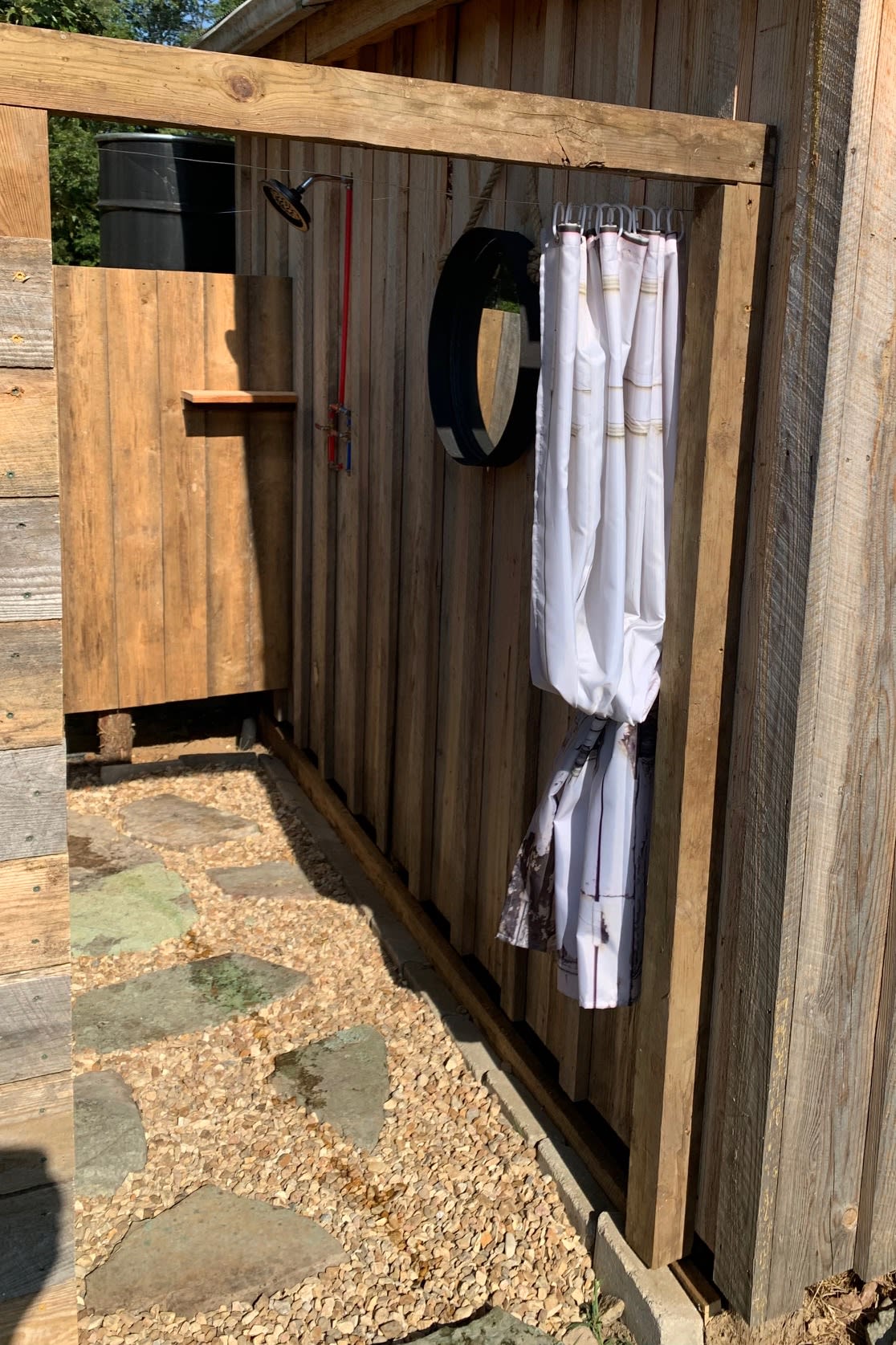 Outdoor shower available