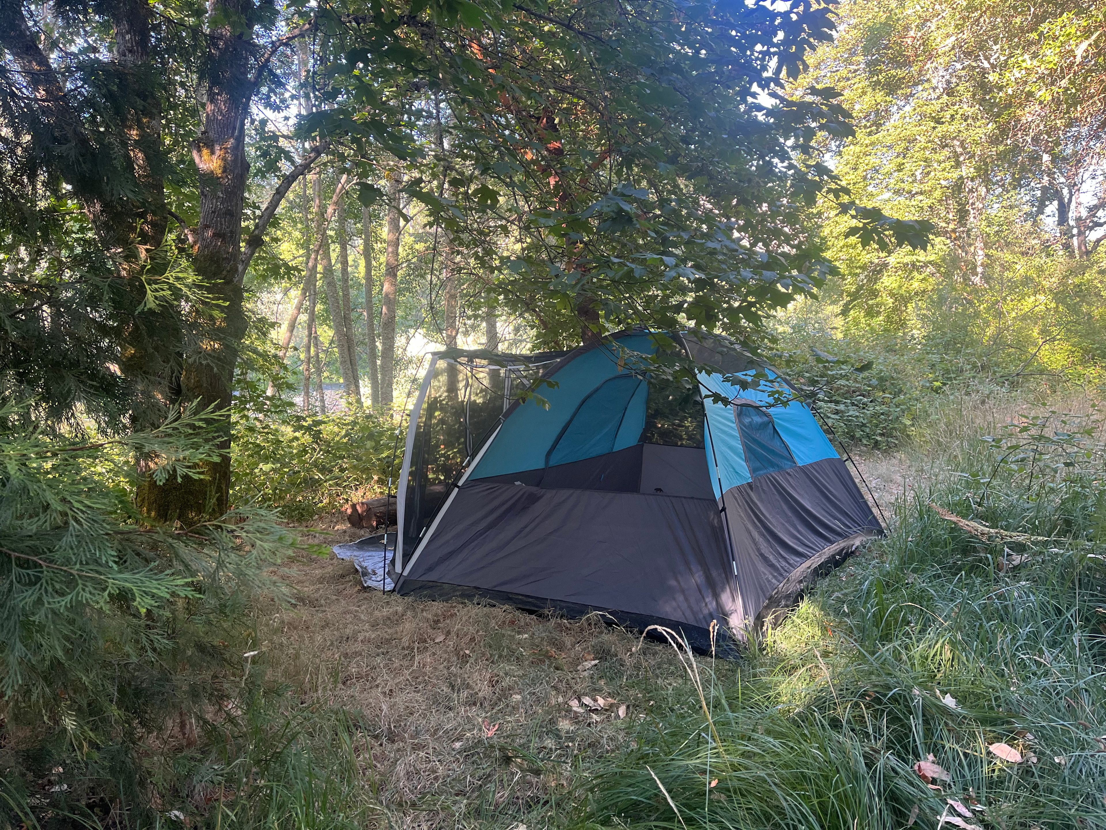 Tent site by river 
