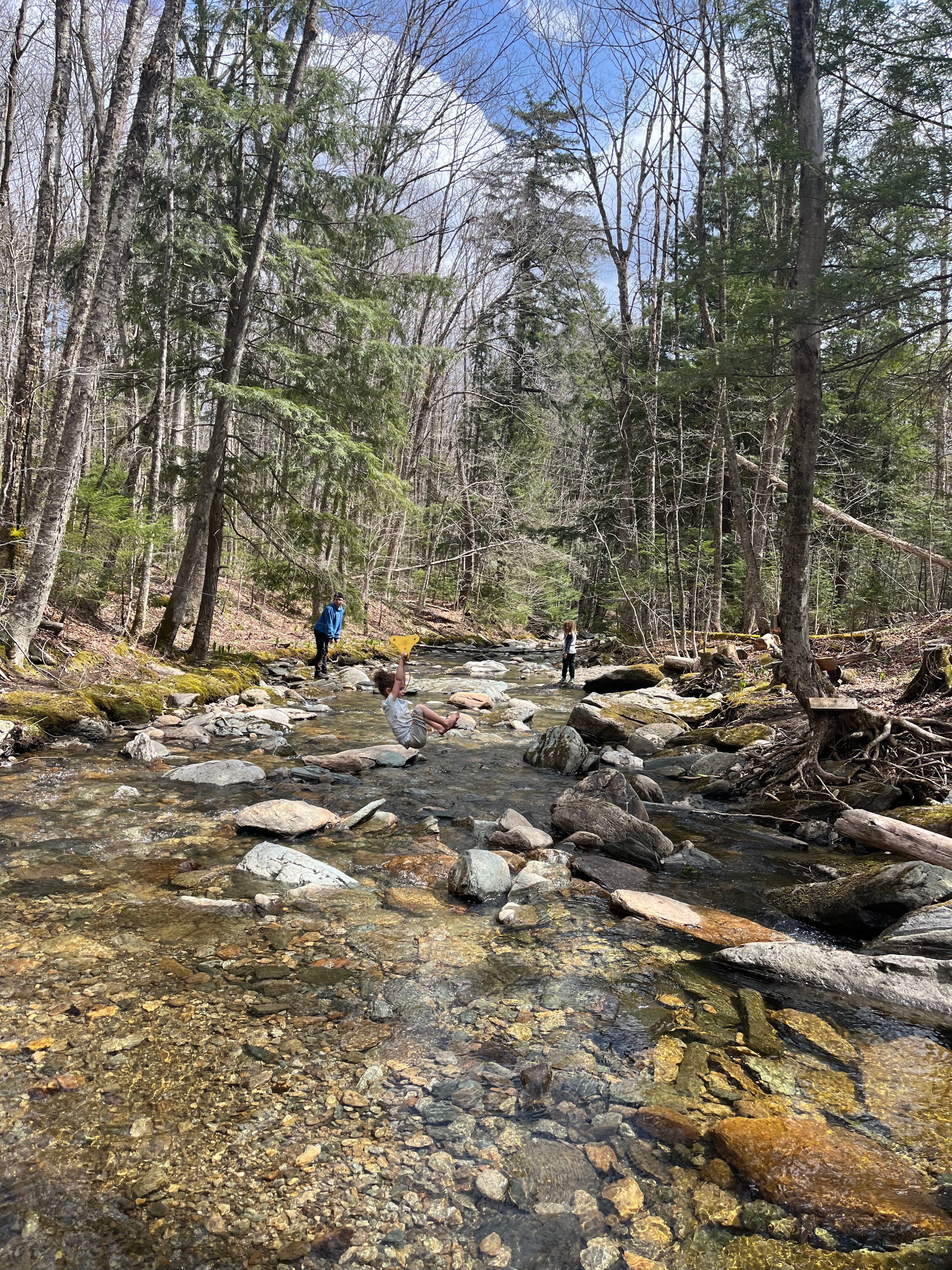  Small person zip line is set up across the Brook; *use at your own risk* tops 100lbs *water in Brook is not tested for quality or recommended for drinking, bathing 100%!!! When the water is high it’s perfect for a morning cold plunge 