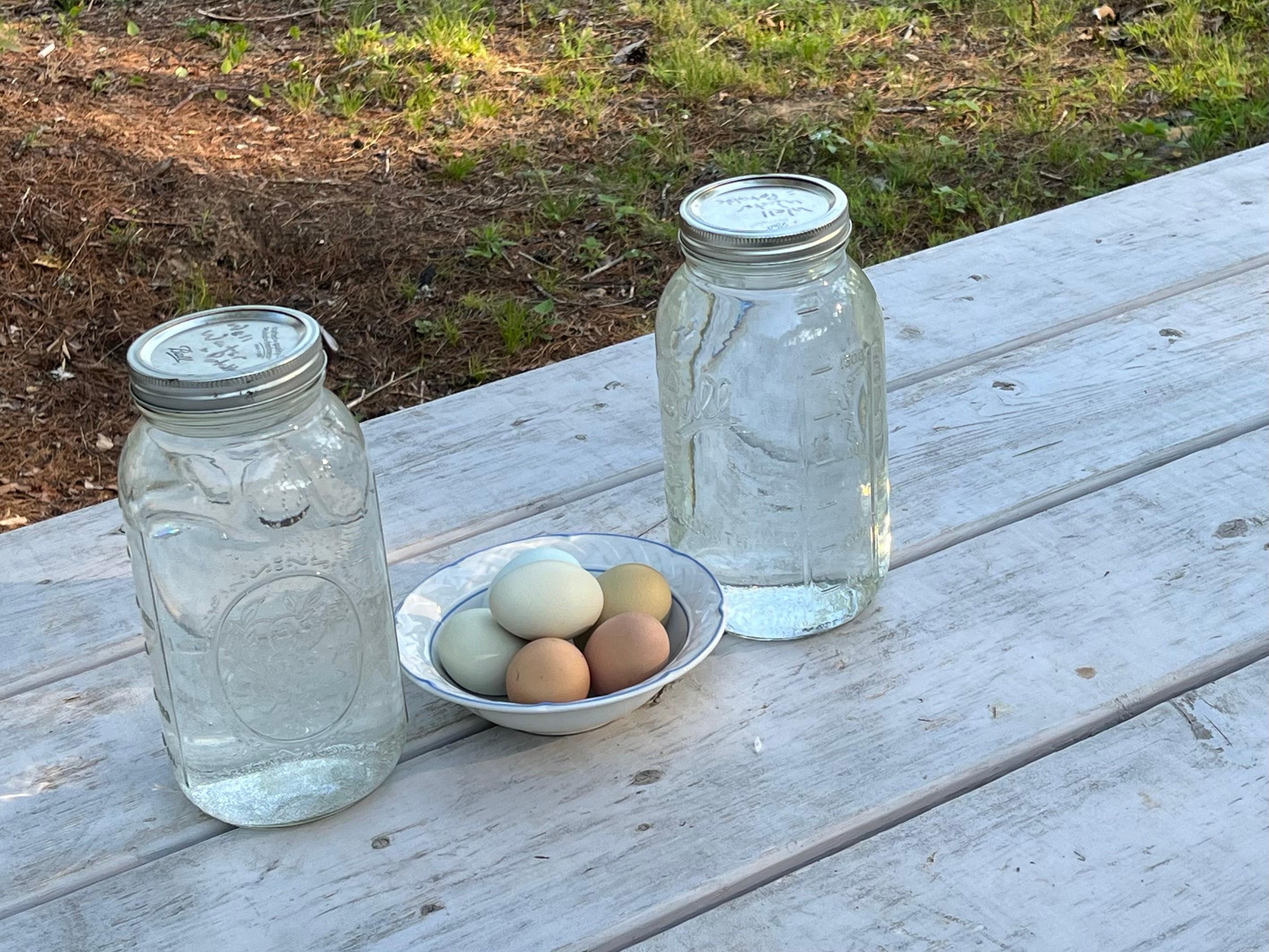 Extra touch.Spring water and fresh eggs. 
