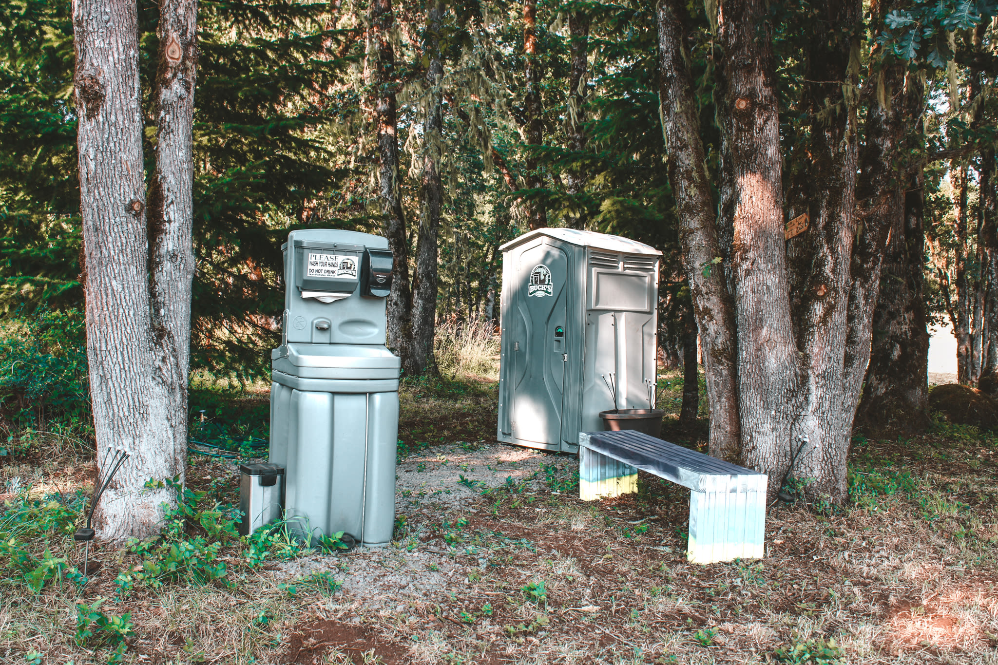There is a bathroom and washing station provided!