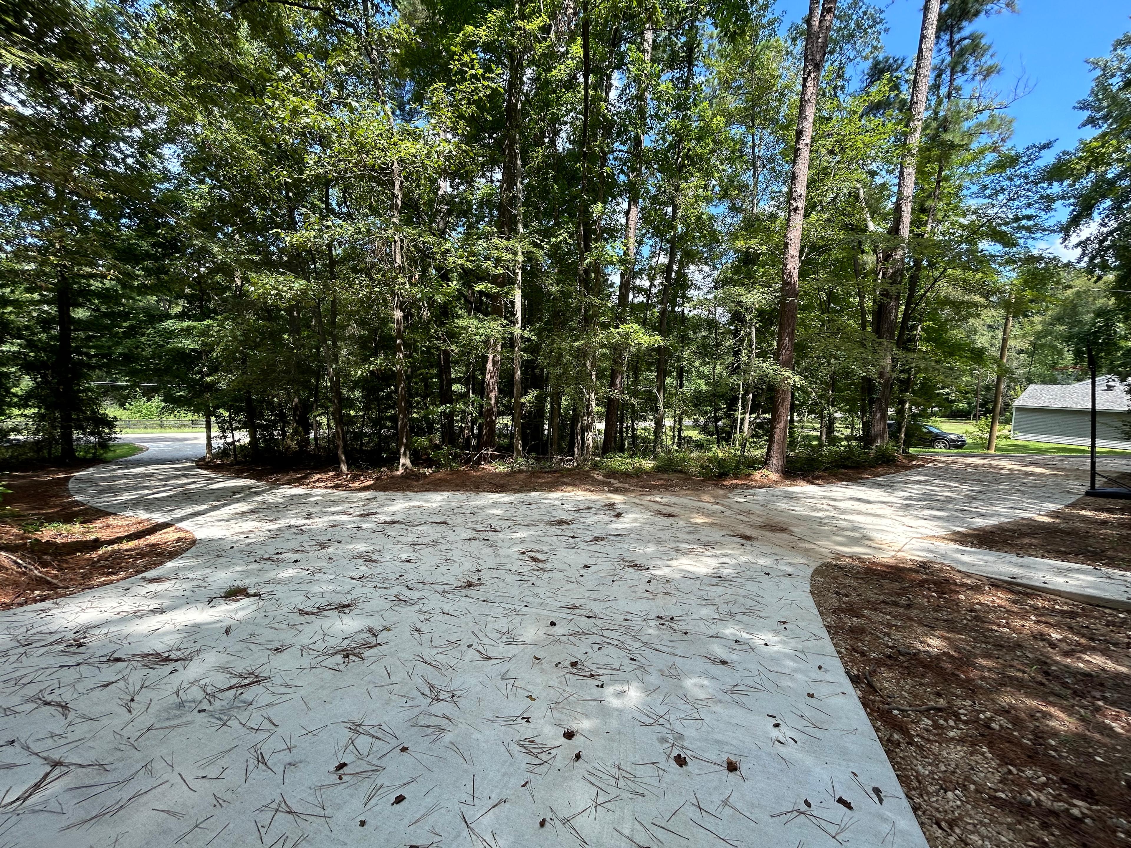 Viewing the driveway from under the carport