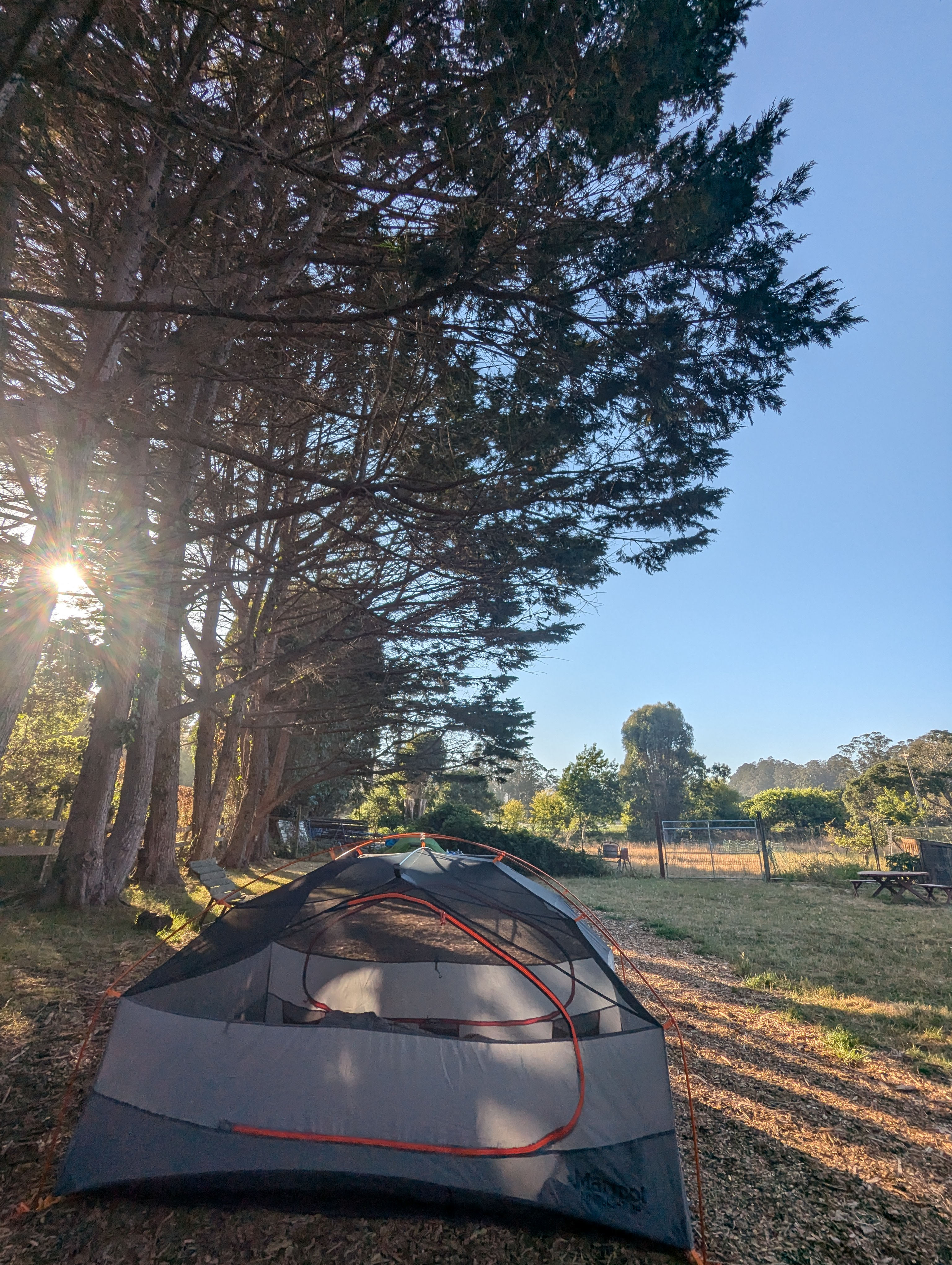 Meadow camping in Bolinas